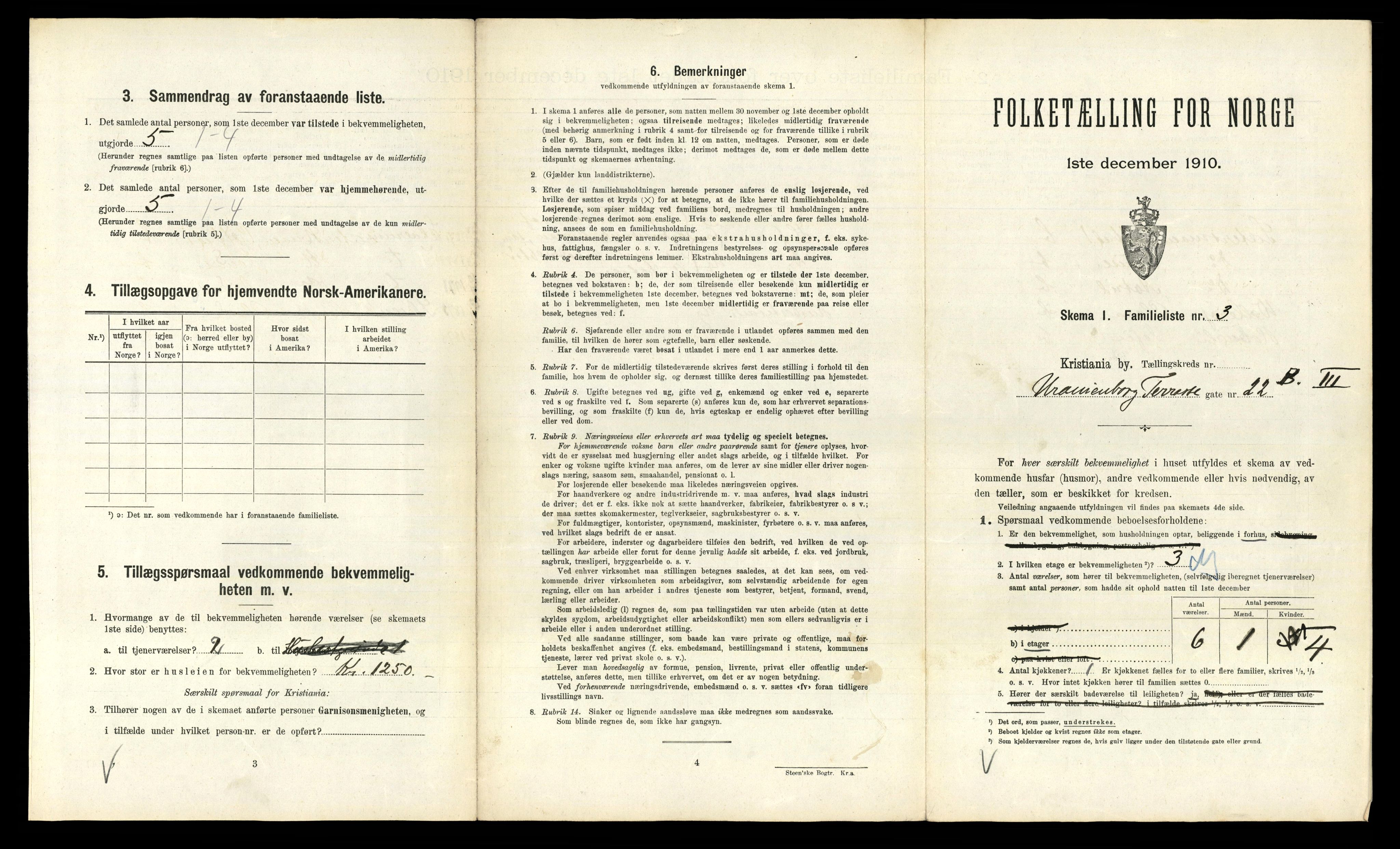 RA, 1910 census for Kristiania, 1910, p. 115455