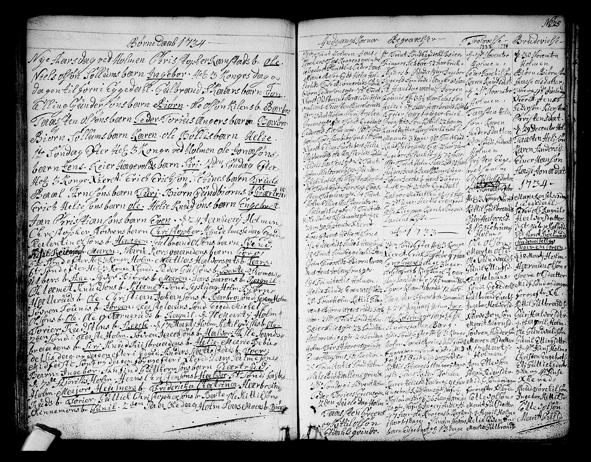 Sigdal kirkebøker, SAKO/A-245/F/Fa/L0001: Parish register (official) no. I 1, 1722-1777, p. 25