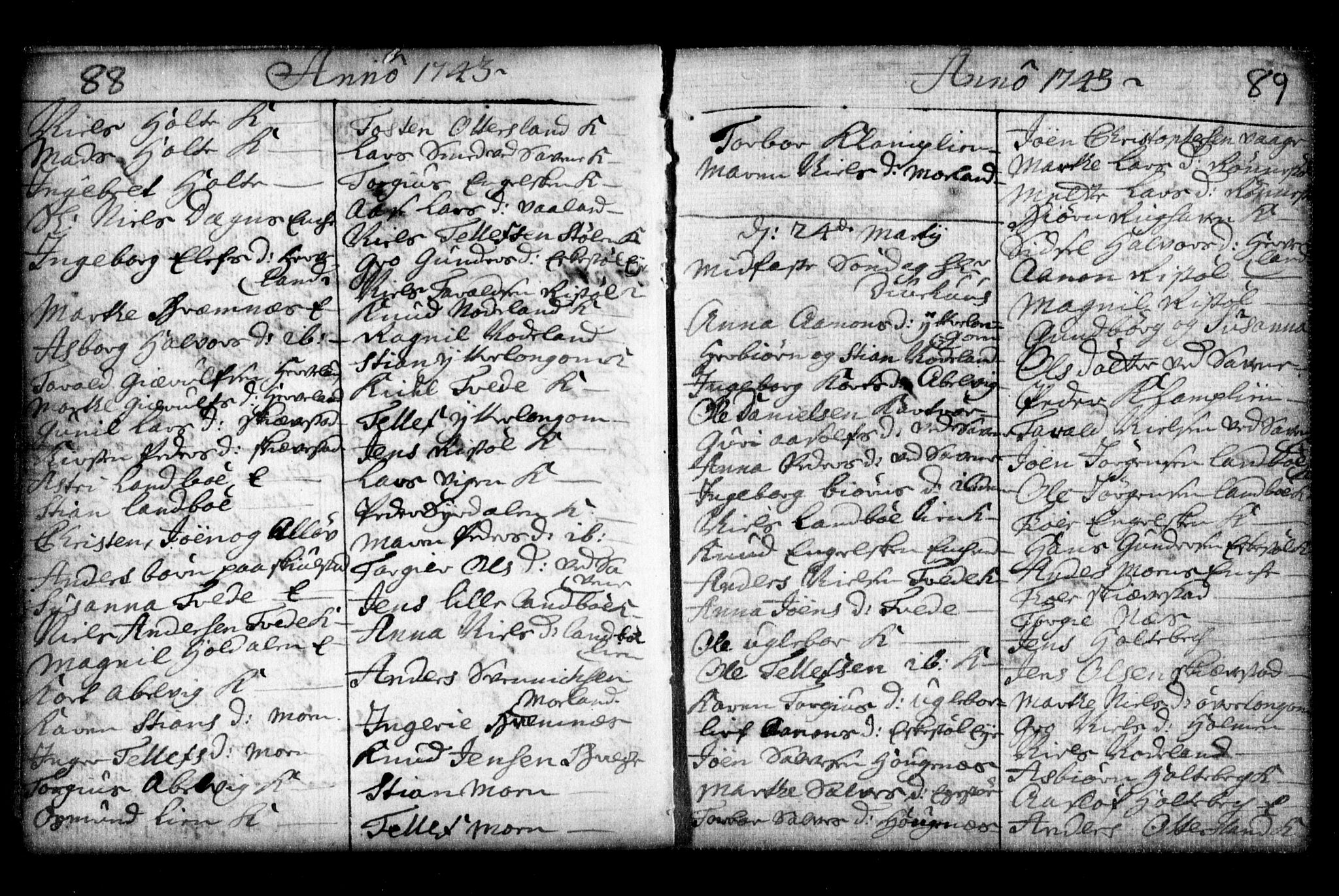 Holt sokneprestkontor, AV/SAK-1111-0021/F/Fa/L0002: Parish register (official) no. A 2, 1739-1753, p. 88-89