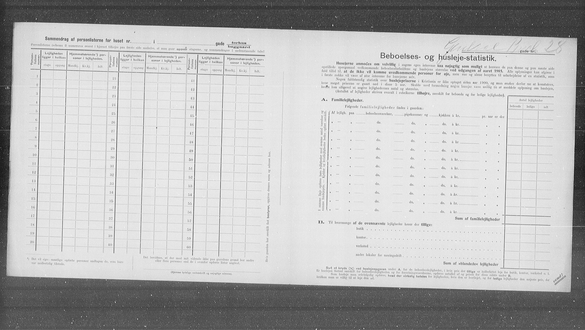 OBA, Municipal Census 1905 for Kristiania, 1905, p. 14982