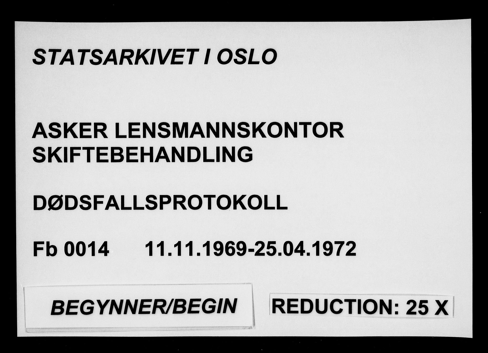 Asker lensmannskontor, SAO/A-10244/H/Ha/Haa/L0014: Dødsanmeldelsesprotokoller, 1969-1972