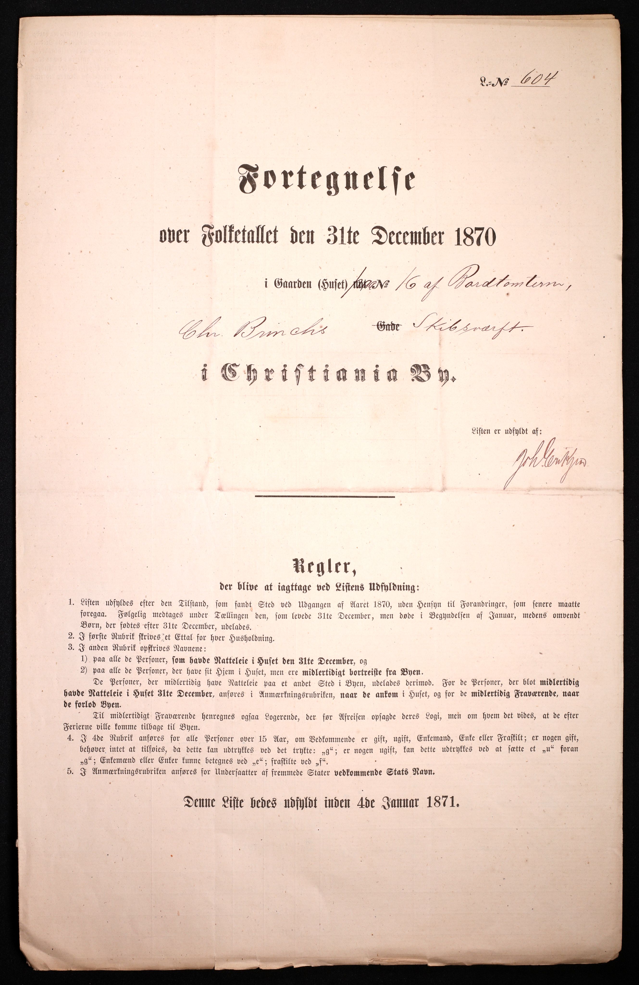 RA, 1870 census for 0301 Kristiania, 1870, p. 432