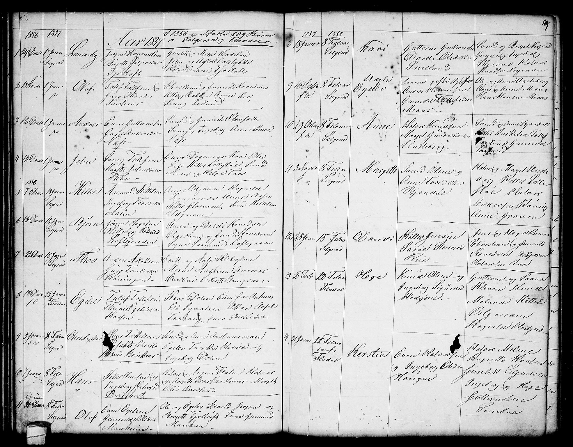 Seljord kirkebøker, SAKO/A-20/G/Ga/L0002: Parish register (copy) no. I 2, 1838-1866, p. 59