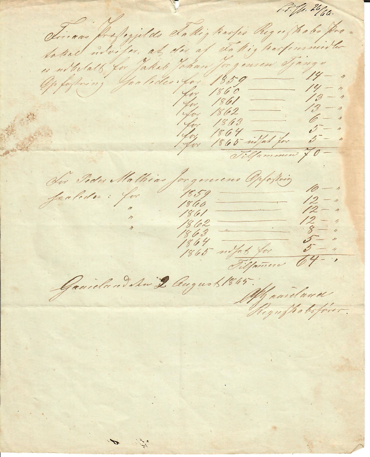 Finnaas kommune. Overformynderiet, IKAH/1218a-812/D/Da/Daa/L0001/0001: Kronologisk ordna korrespondanse / Kronologisk ordna korrespondanse, 1860-1874, p. 13