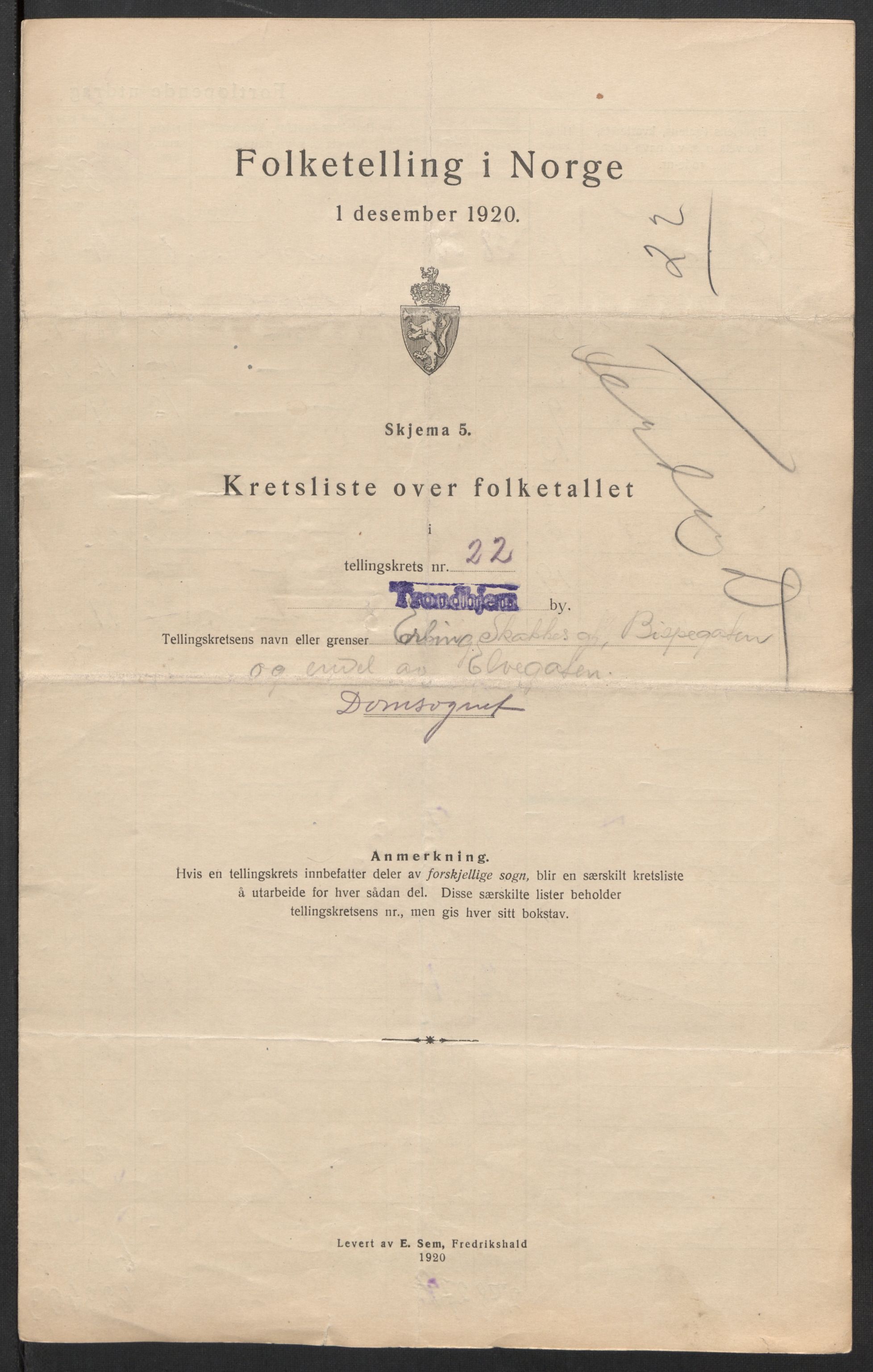 SAT, 1920 census for Trondheim, 1920, p. 80