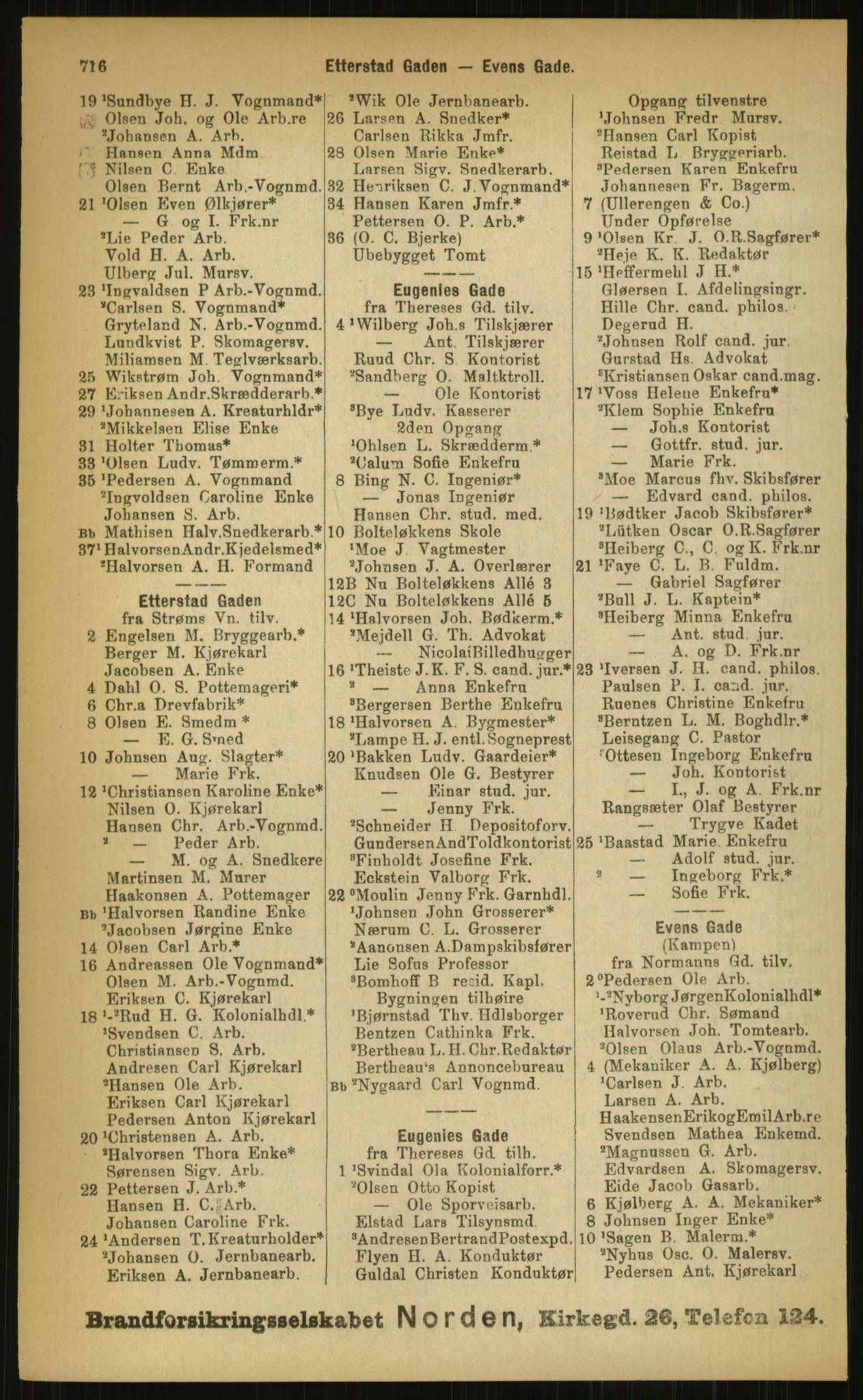 Kristiania/Oslo adressebok, PUBL/-, 1899, p. 716