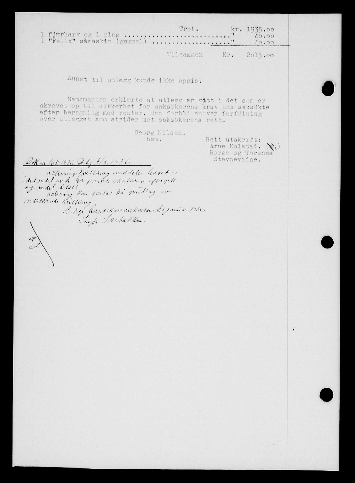 Tune sorenskriveri, SAO/A-10470/G/Gb/Gbb/L0004: Mortgage book no. II 20-24, 1933-1935, Deed date: 10.05.1935