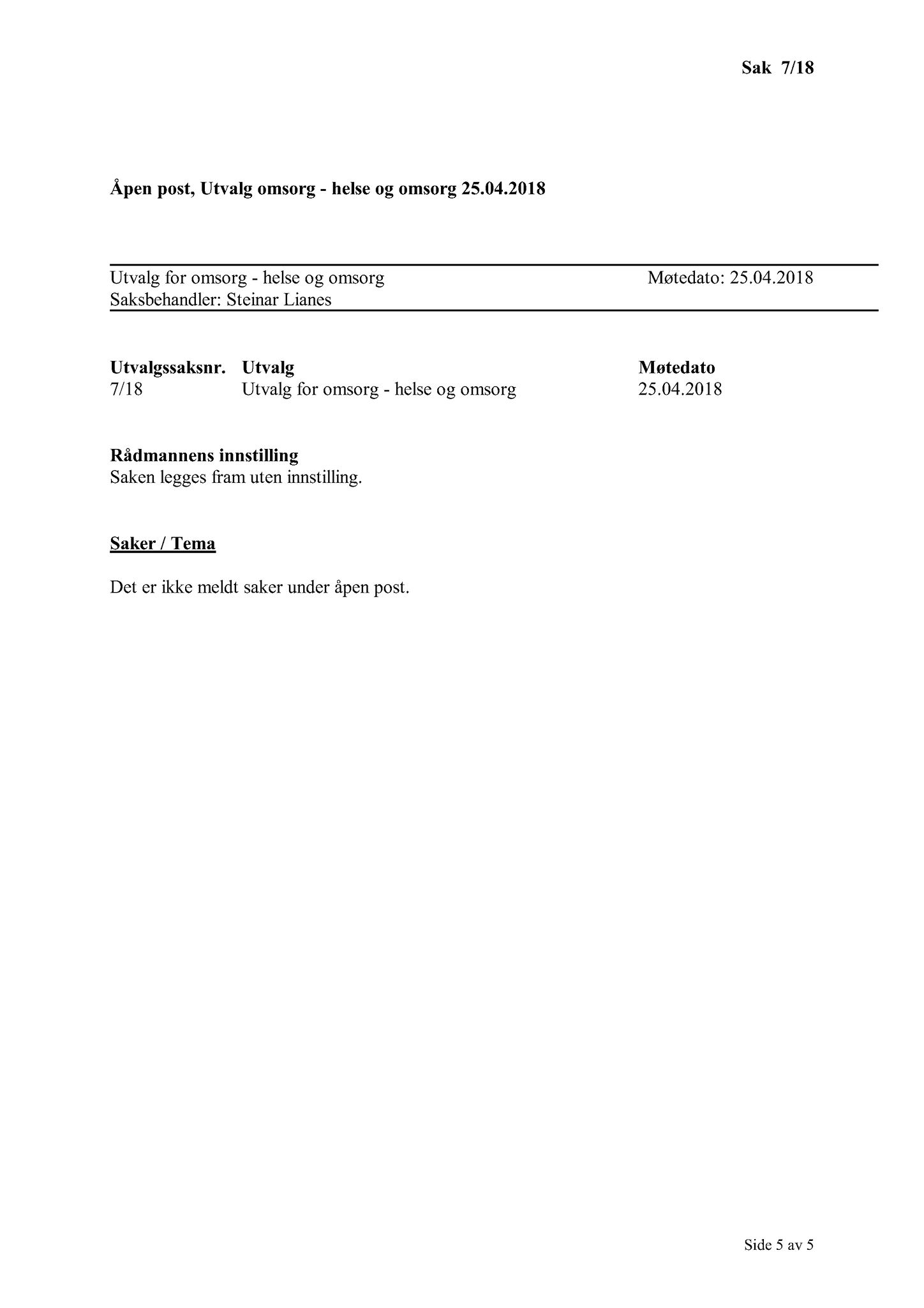 Klæbu Kommune, TRKO/KK/05-UOm/L009: Utvalg for omsorg - Møtedokumenter, 2018, p. 111