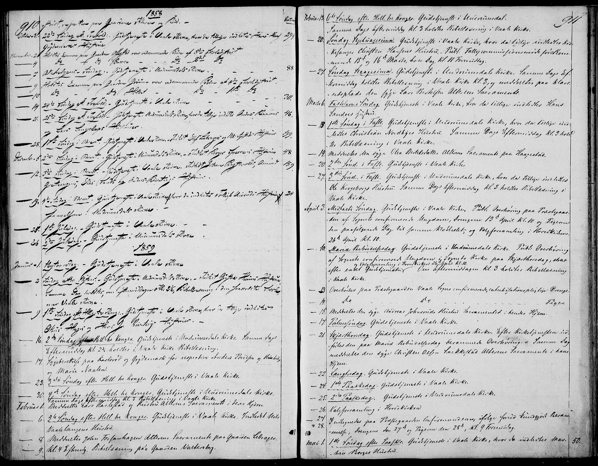 Våle kirkebøker, SAKO/A-334/F/Fa/L0009b: Parish register (official) no. I 9B, 1841-1860, p. 910-911