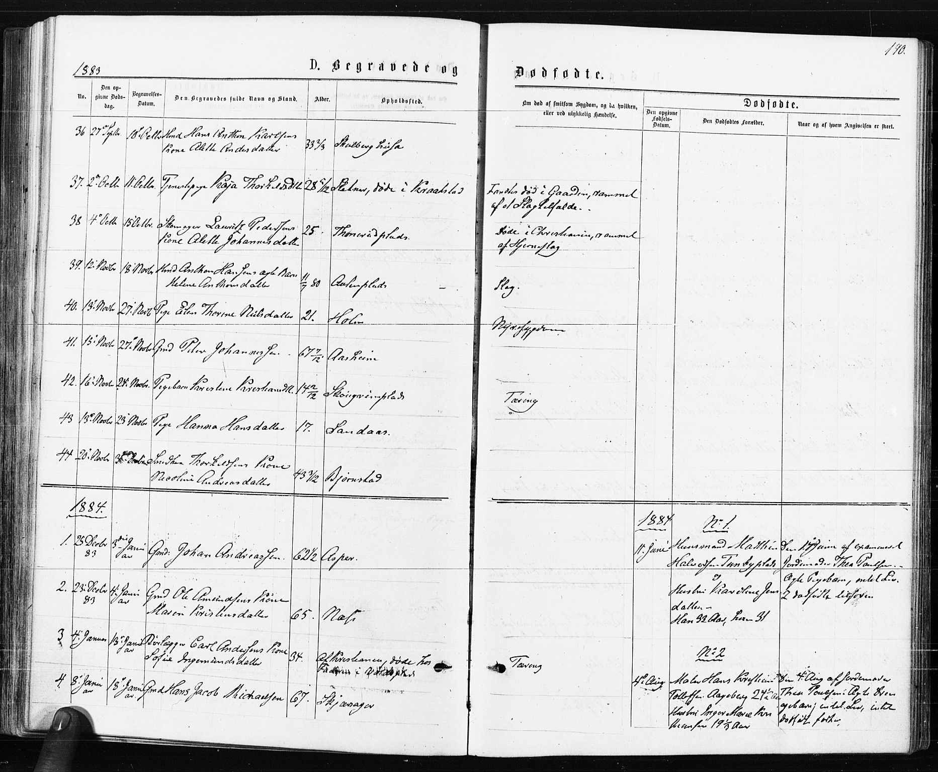 Spydeberg prestekontor Kirkebøker, AV/SAO-A-10924/F/Fa/L0007: Parish register (official) no. I 7, 1875-1885, p. 190