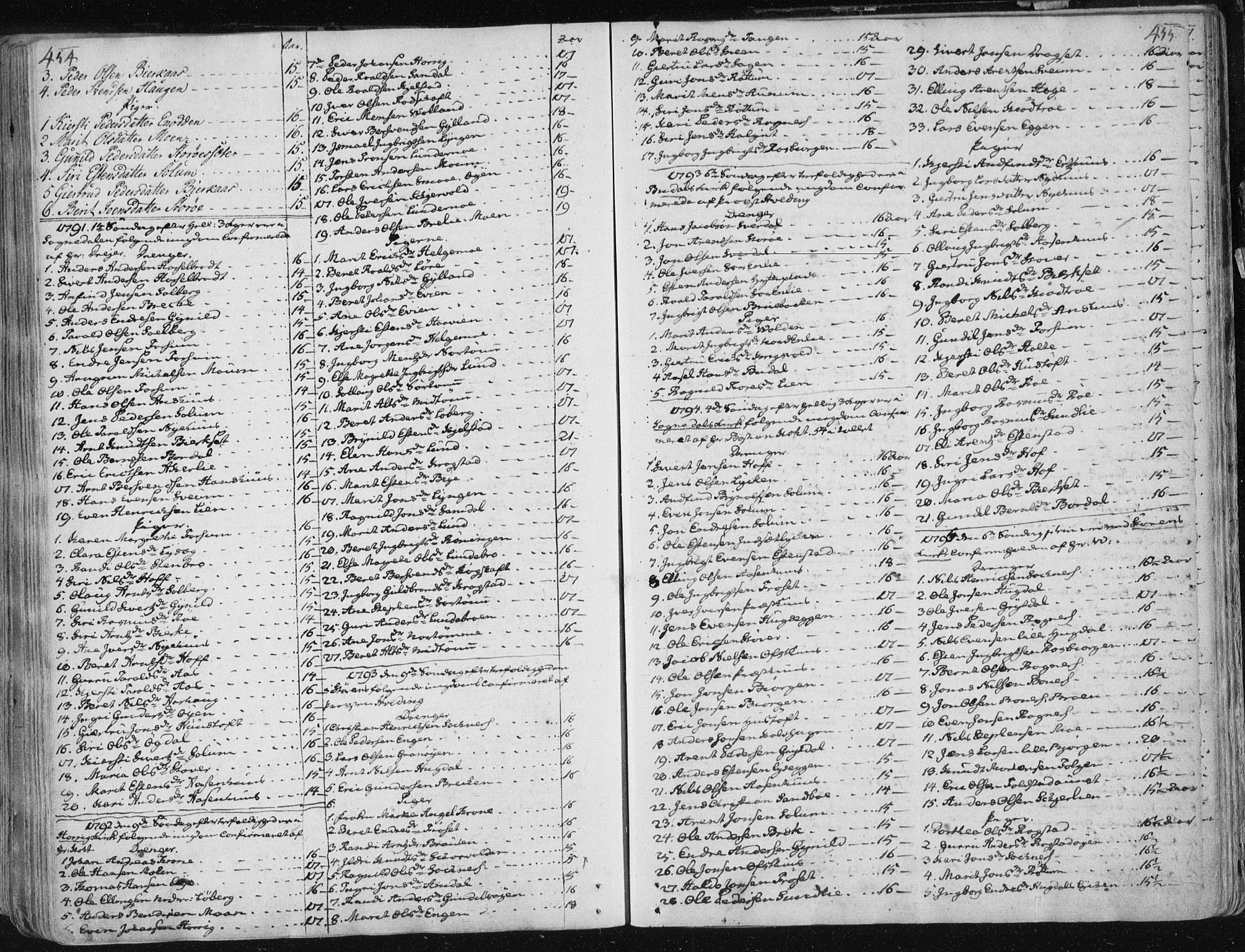Ministerialprotokoller, klokkerbøker og fødselsregistre - Sør-Trøndelag, SAT/A-1456/687/L0992: Parish register (official) no. 687A03 /1, 1788-1815, p. 454-455