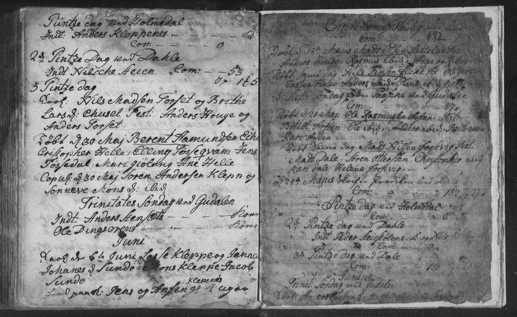 Fjaler sokneprestembete, SAB/A-79801/H/Haa/Haaa/L0002: Parish register (official) no. A 2, 1779-1798, p. 182