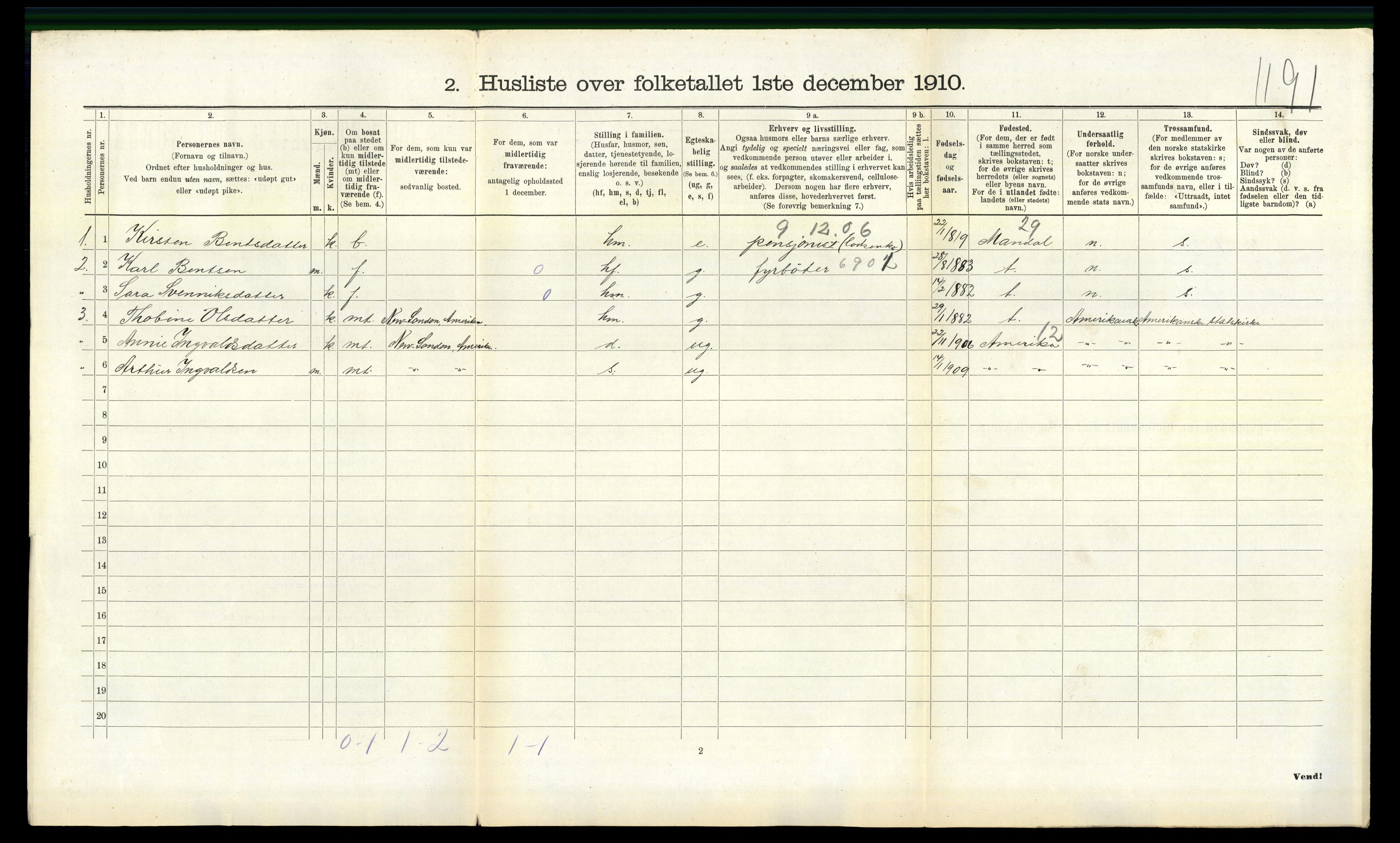 RA, 1910 census for Halse og Harkmark, 1910, p. 1041
