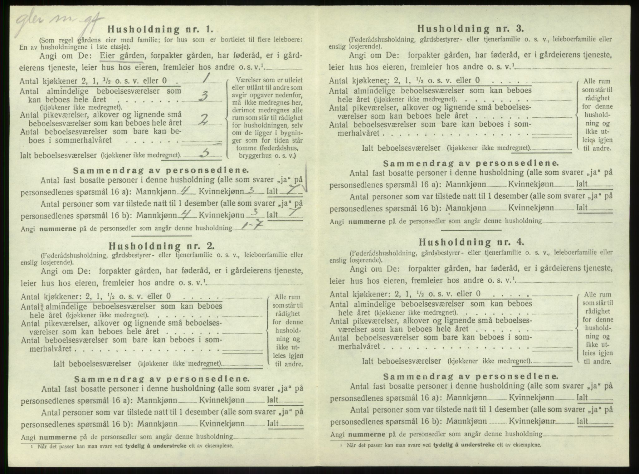 SAB, 1920 census for Vevring, 1920, p. 168