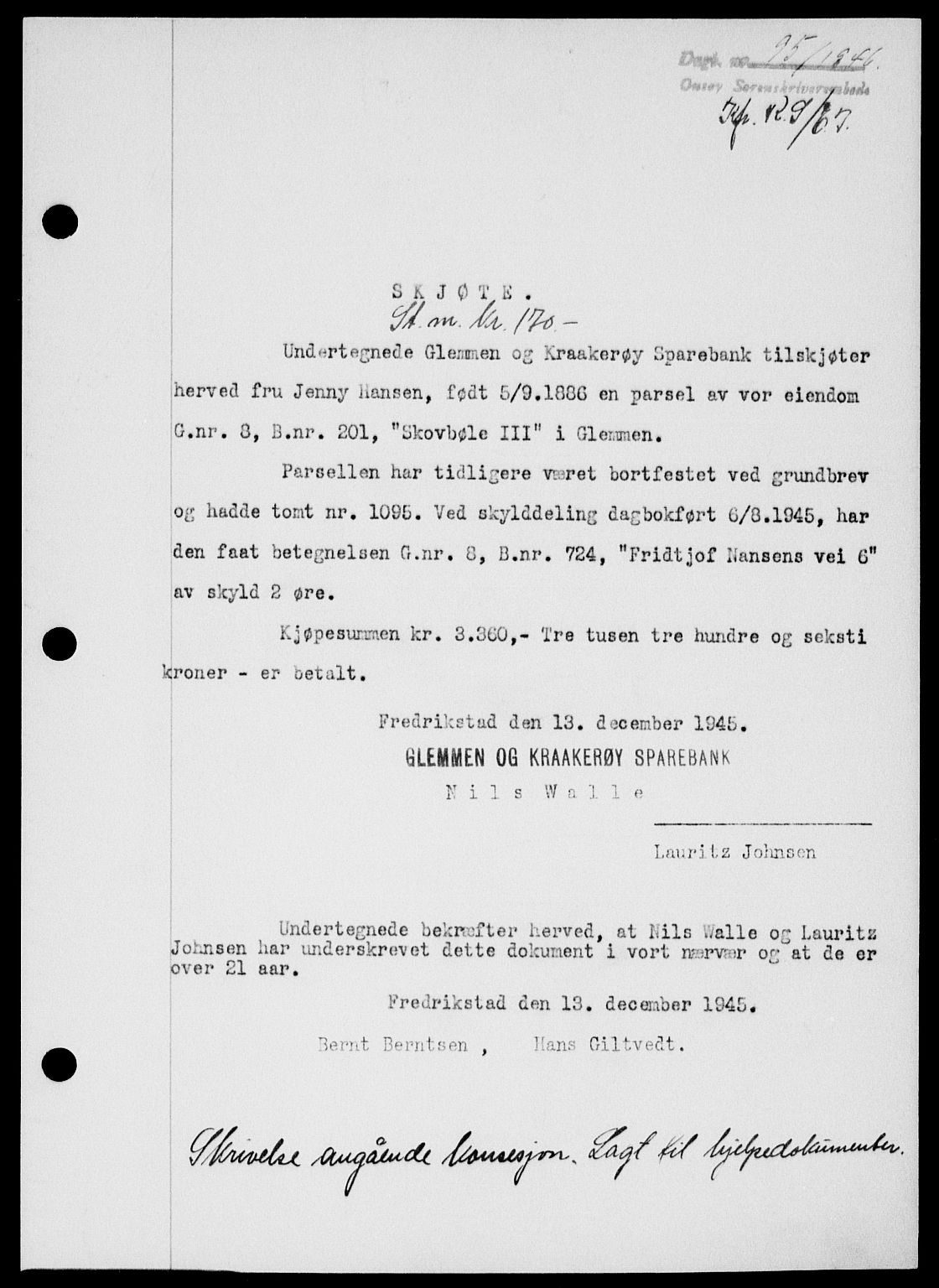 Onsøy sorenskriveri, SAO/A-10474/G/Ga/Gab/L0015: Mortgage book no. II A-15, 1945-1946, Diary no: : 95/1946