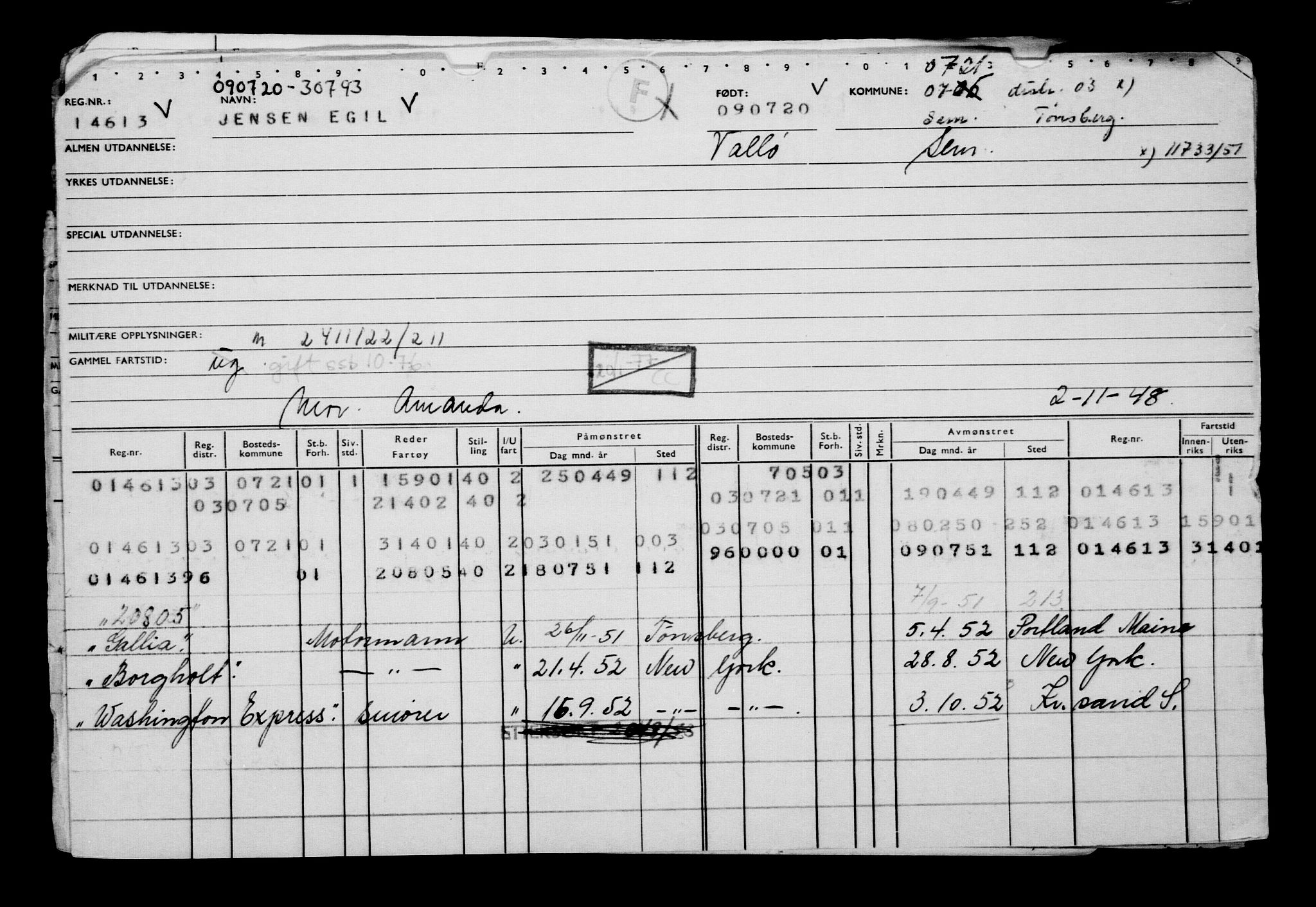 Direktoratet for sjømenn, AV/RA-S-3545/G/Gb/L0183: Hovedkort, 1920, p. 230