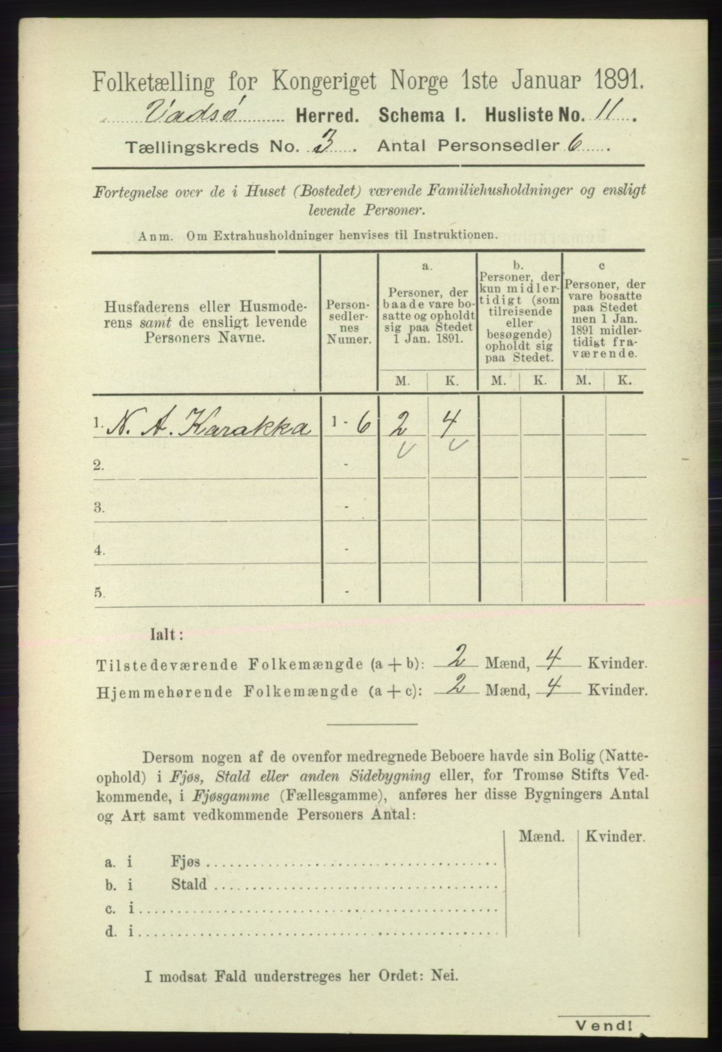 RA, 1891 census for 2029 Vadsø, 1891, p. 780
