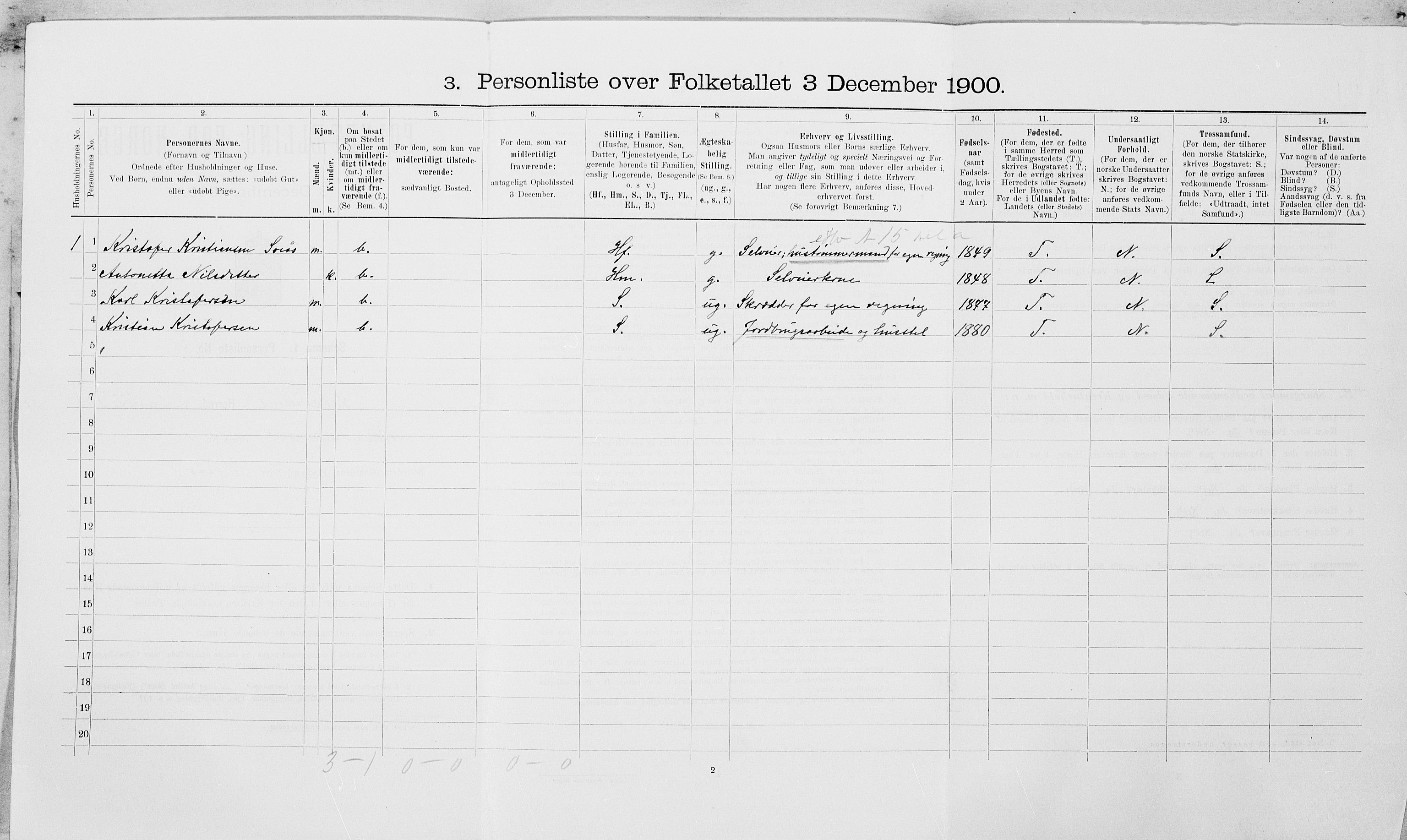 SAT, 1900 census for Leksvik, 1900, p. 85