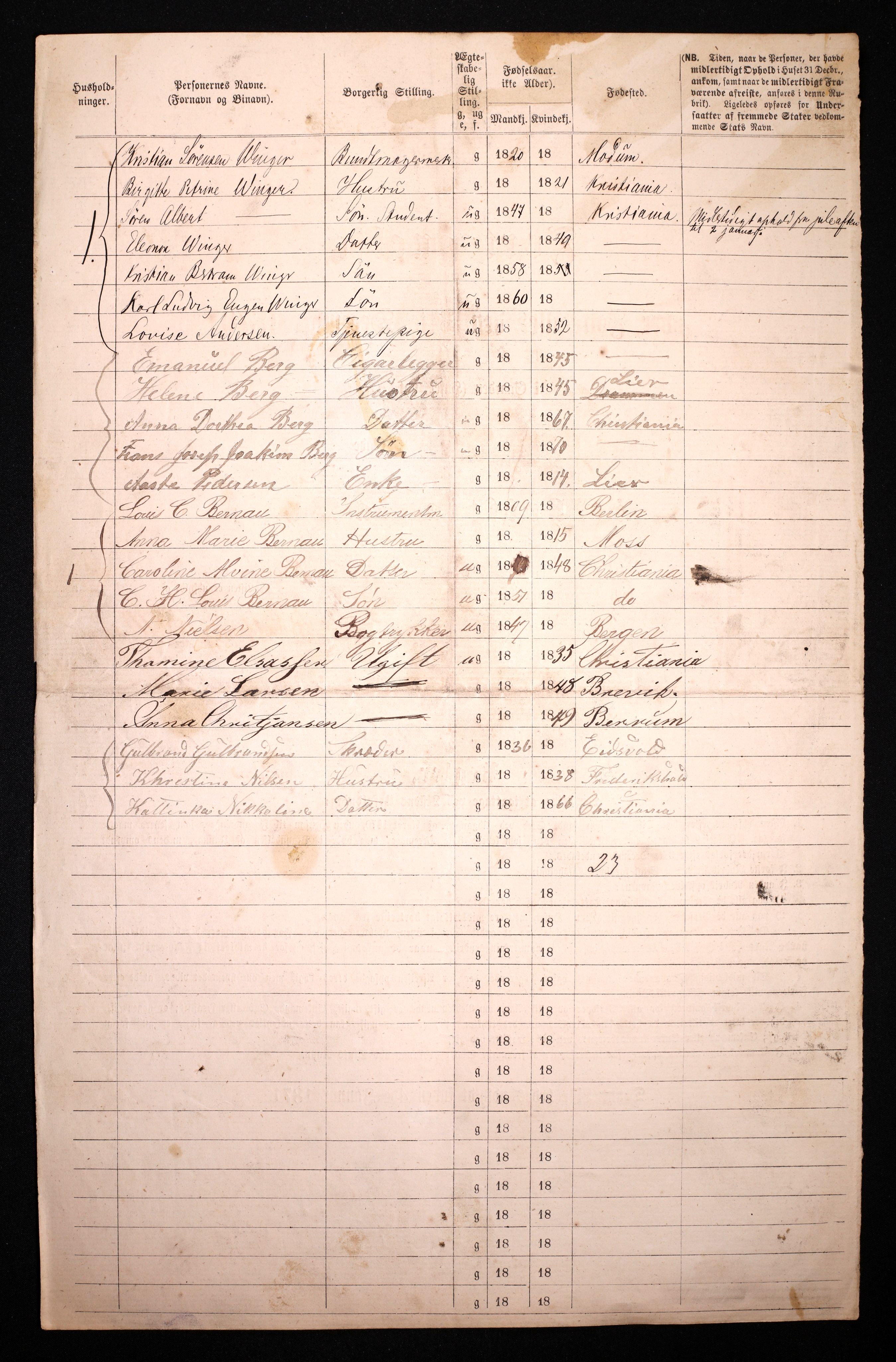 RA, 1870 census for 0301 Kristiania, 1870, p. 4739