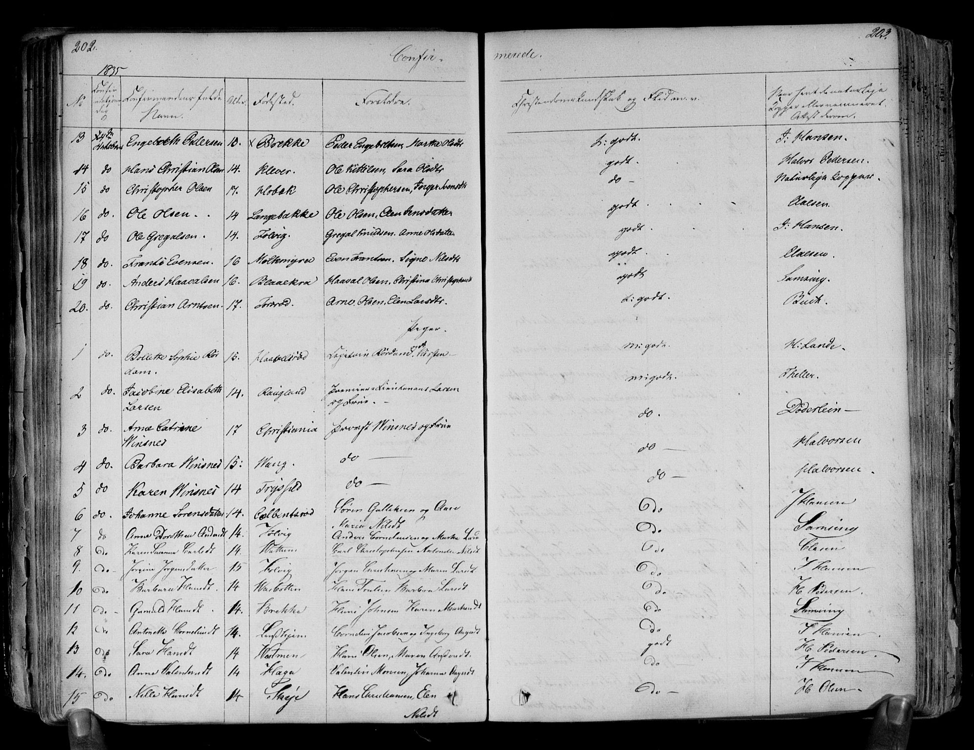 Brunlanes kirkebøker, SAKO/A-342/F/Fa/L0003: Parish register (official) no. I 3, 1834-1845, p. 202-203