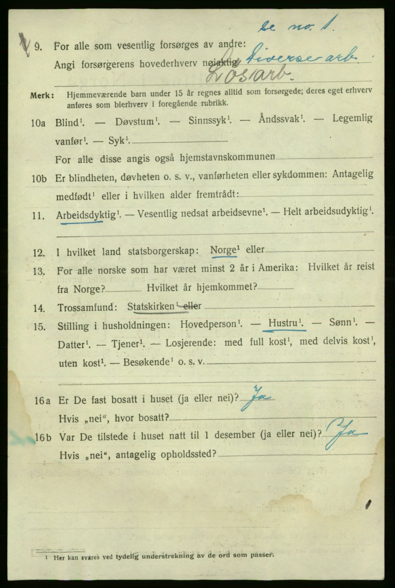 SAO, 1920 census for Fredrikshald, 1920, p. 14597