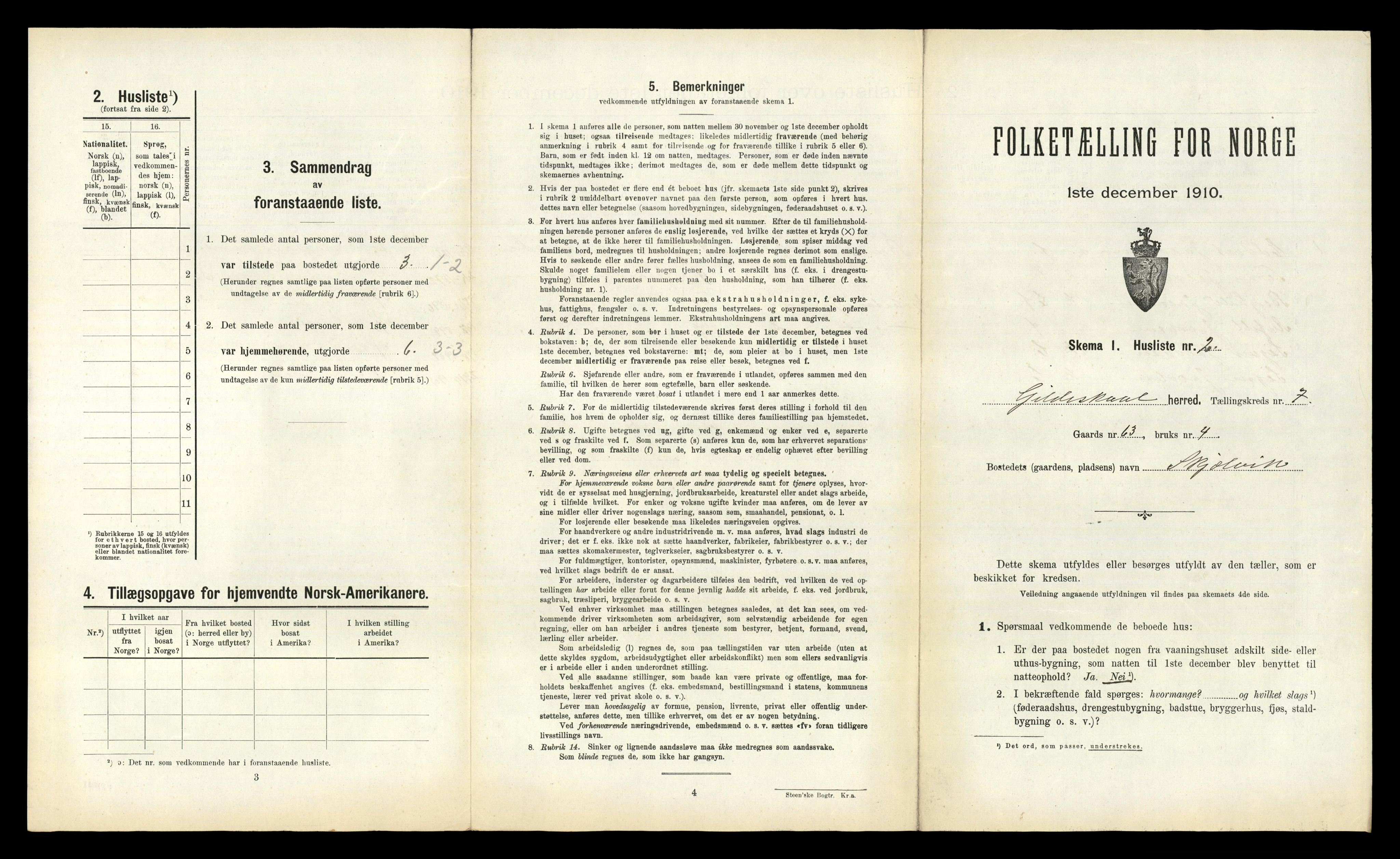 RA, 1910 census for Gildeskål, 1910, p. 733