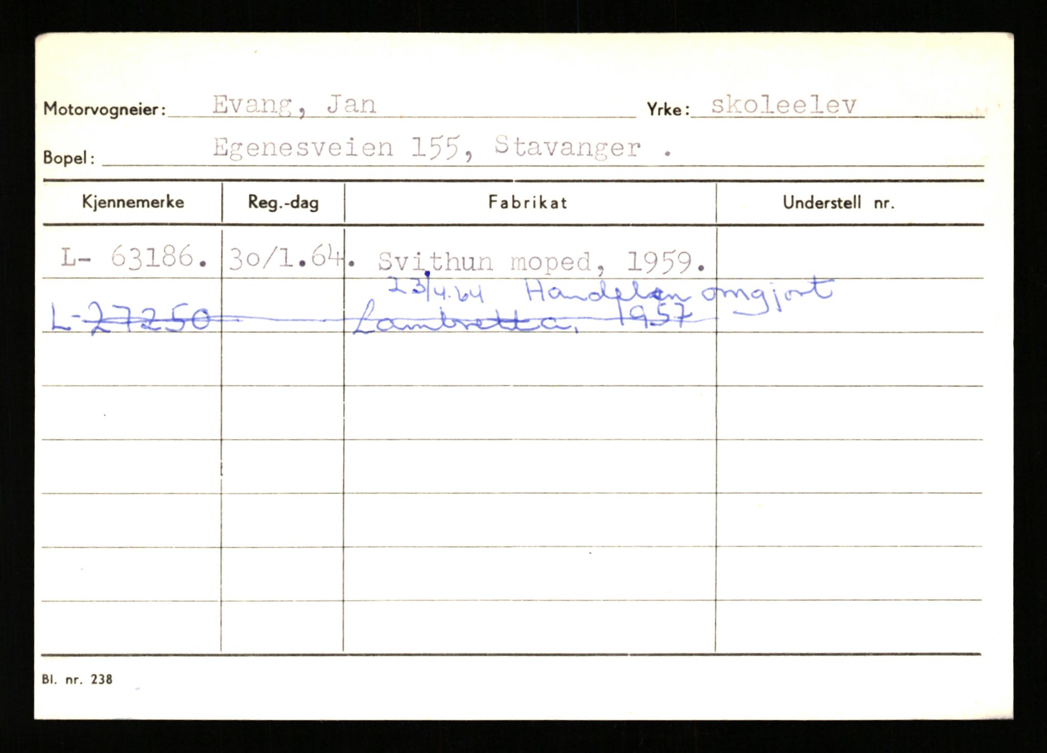 Stavanger trafikkstasjon, SAST/A-101942/0/H/L0008: Eraker - Fjellstad, 1930-1971, p. 1808