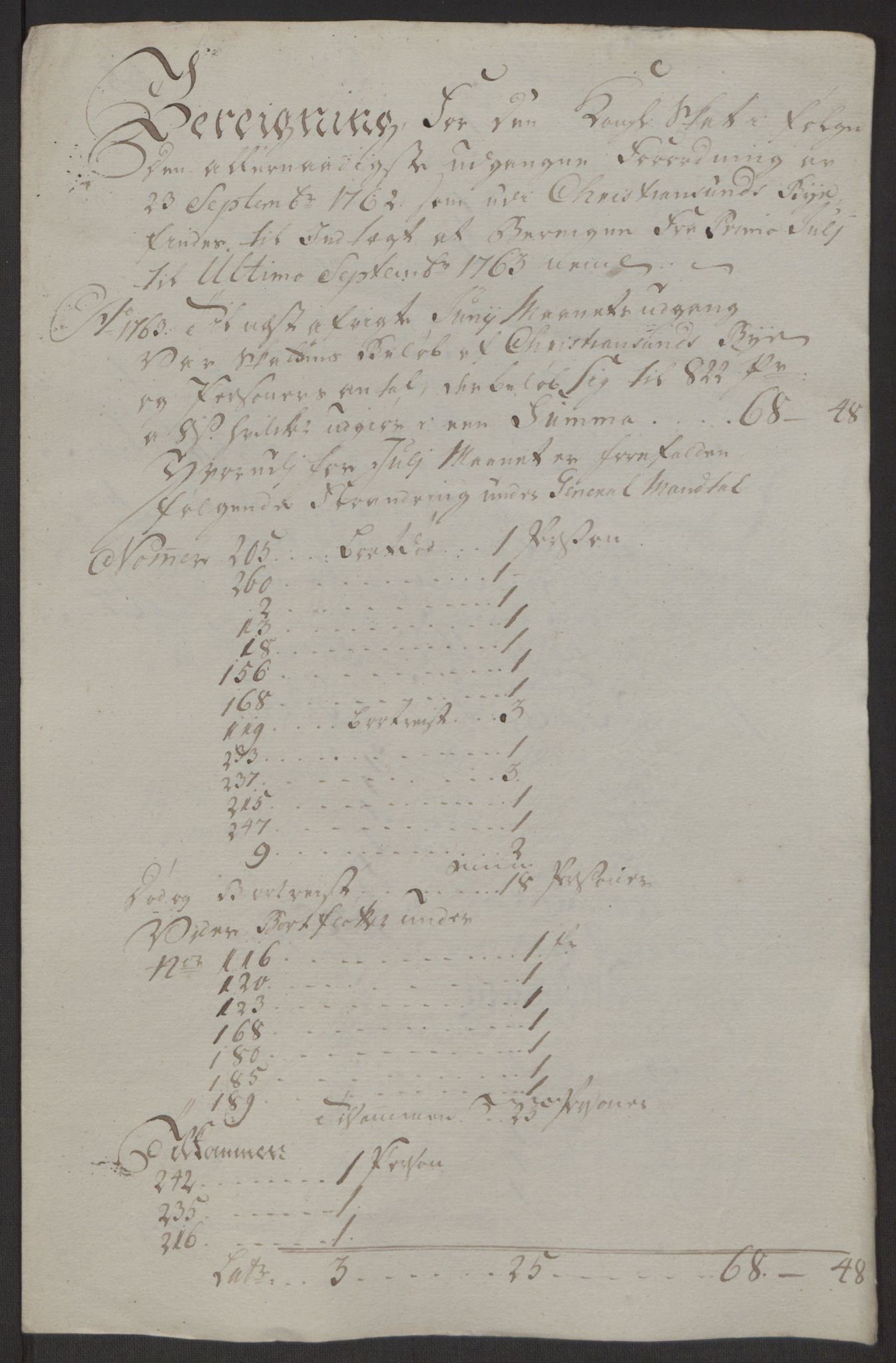 Rentekammeret inntil 1814, Reviderte regnskaper, Byregnskaper, AV/RA-EA-4066/R/Rr/L0495/0004: [R1] Kontribusjonsregnskap / Ekstraskatt, 1762-1772, p. 22
