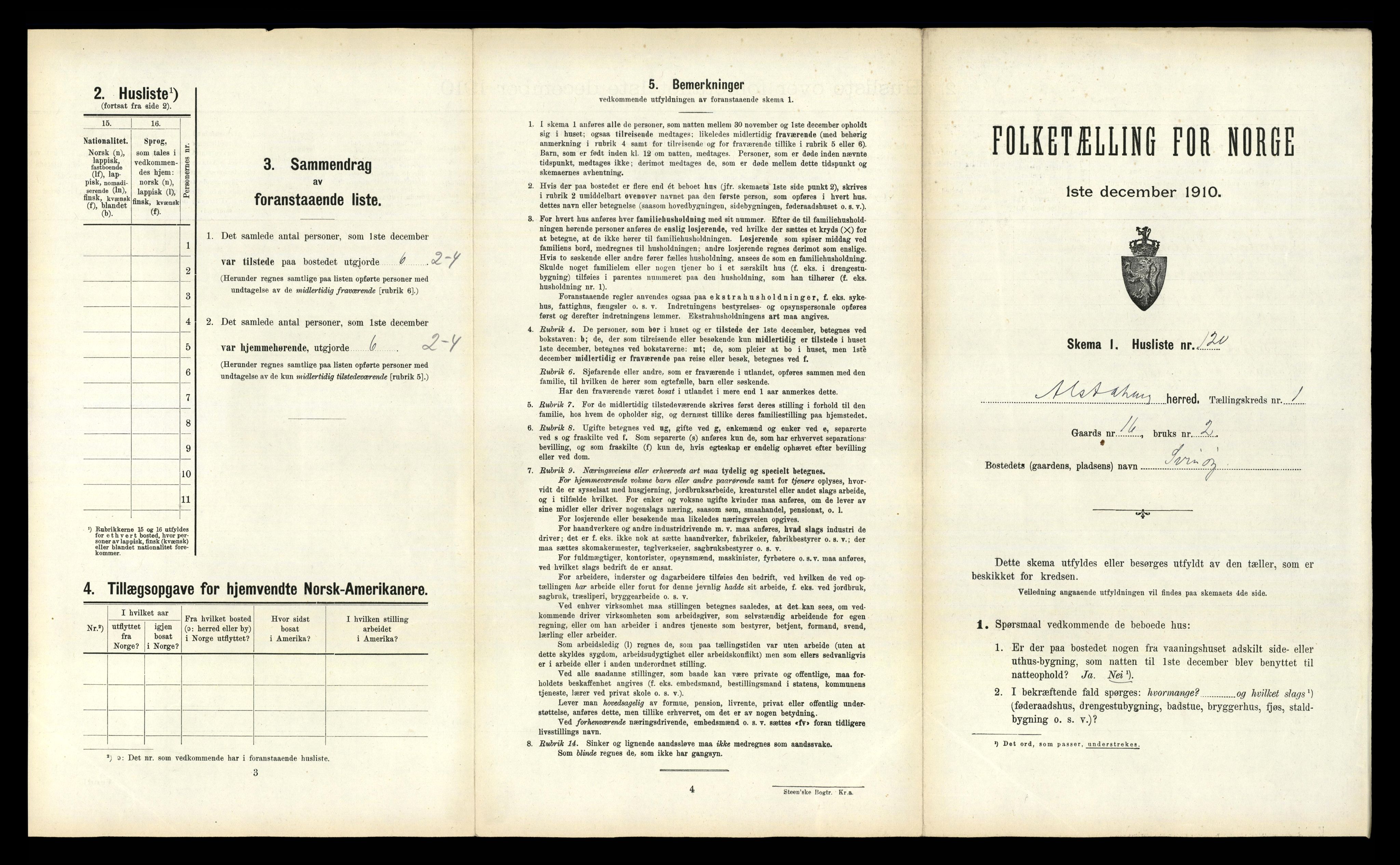 RA, 1910 census for Alstahaug, 1910, p. 264