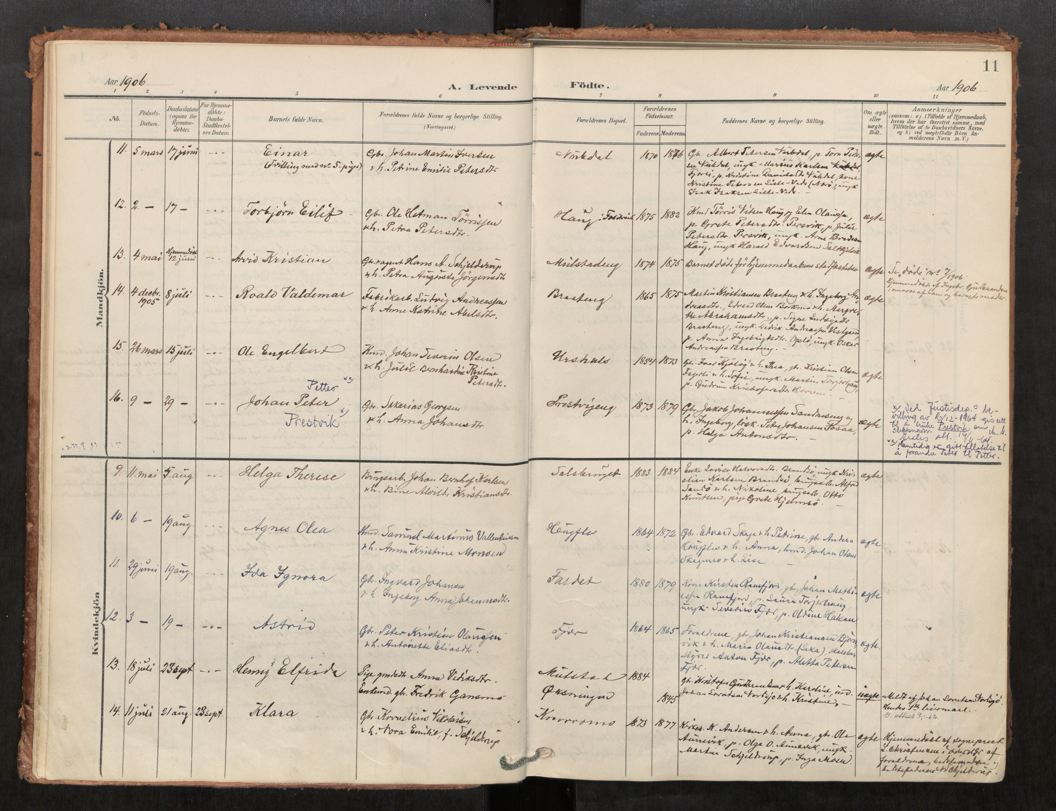 Kolvereid sokneprestkontor, AV/SAT-A-1171/H/Ha/Haa/L0001: Parish register (official) no. 1, 1903-1922, p. 11