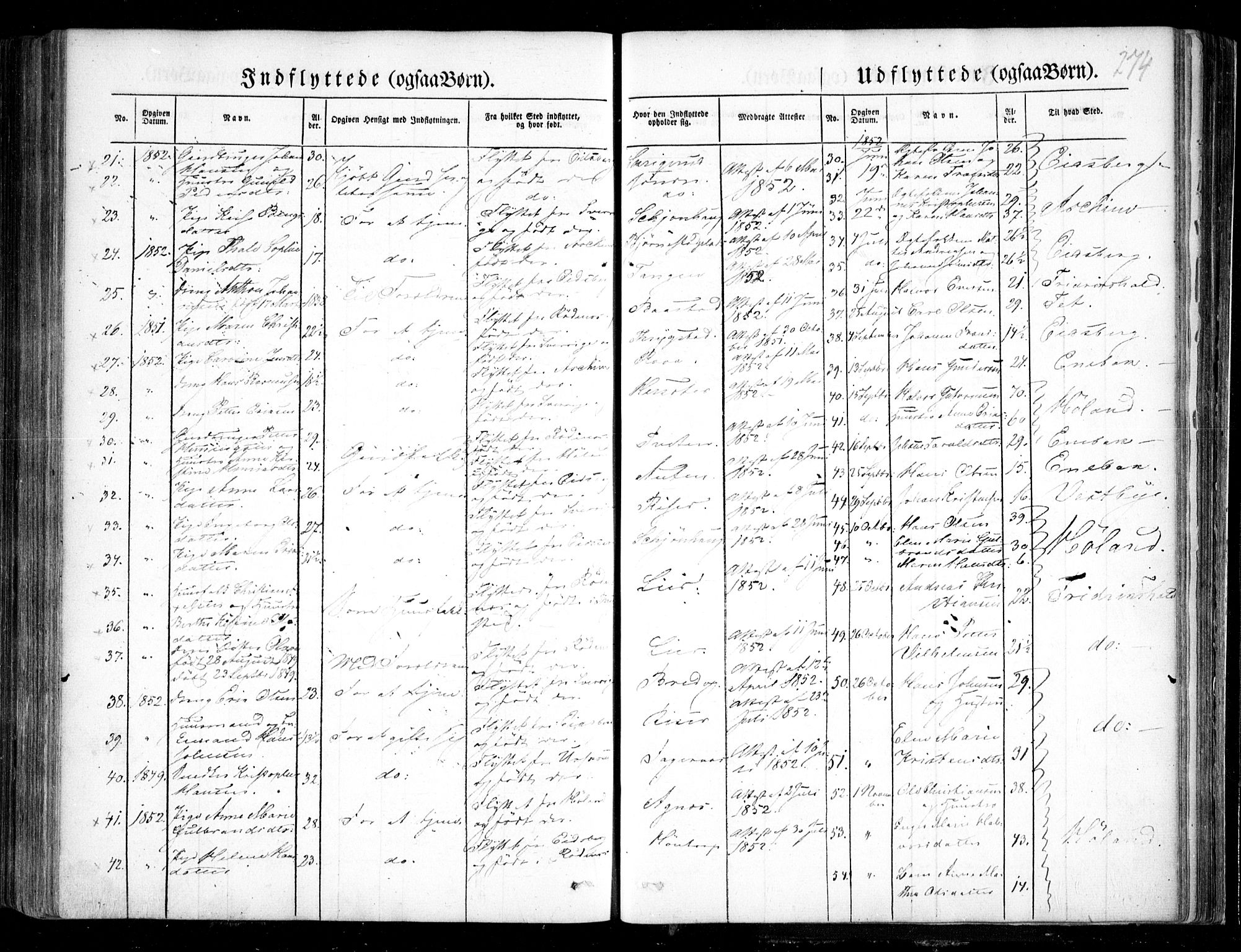 Trøgstad prestekontor Kirkebøker, SAO/A-10925/F/Fa/L0007: Parish register (official) no. I 7, 1845-1854, p. 274