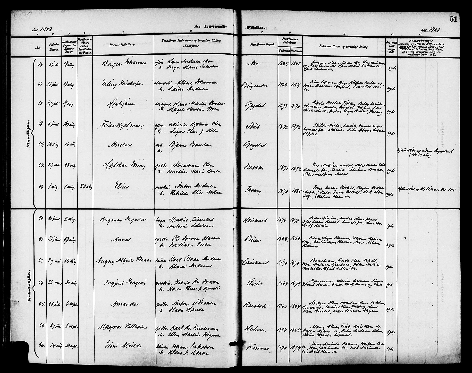 Sandar kirkebøker, AV/SAKO-A-243/G/Ga/L0002: Parish register (copy) no. 2, 1900-1915, p. 51