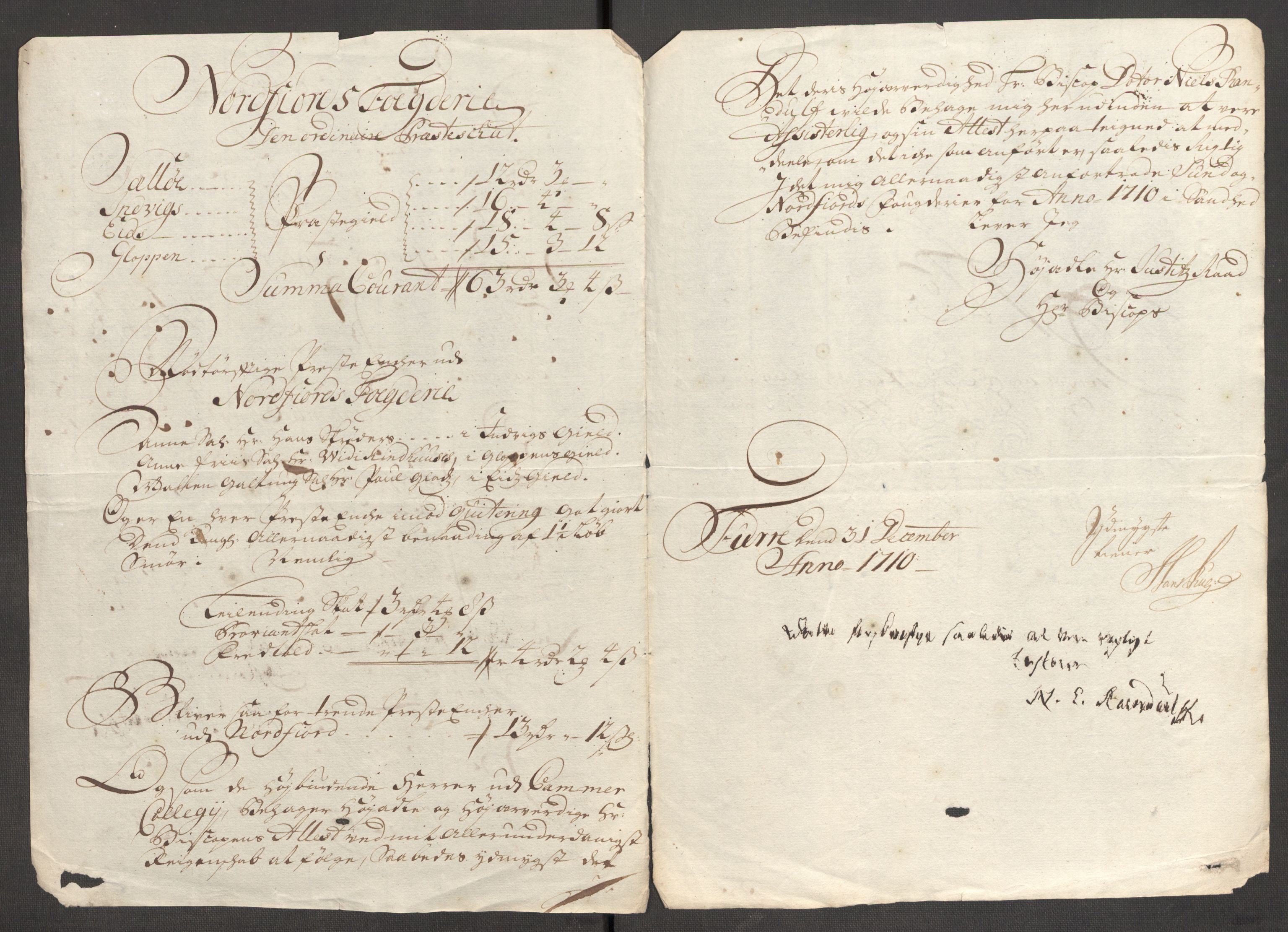 Rentekammeret inntil 1814, Reviderte regnskaper, Fogderegnskap, AV/RA-EA-4092/R53/L3433: Fogderegnskap Sunn- og Nordfjord, 1710-1711, p. 155