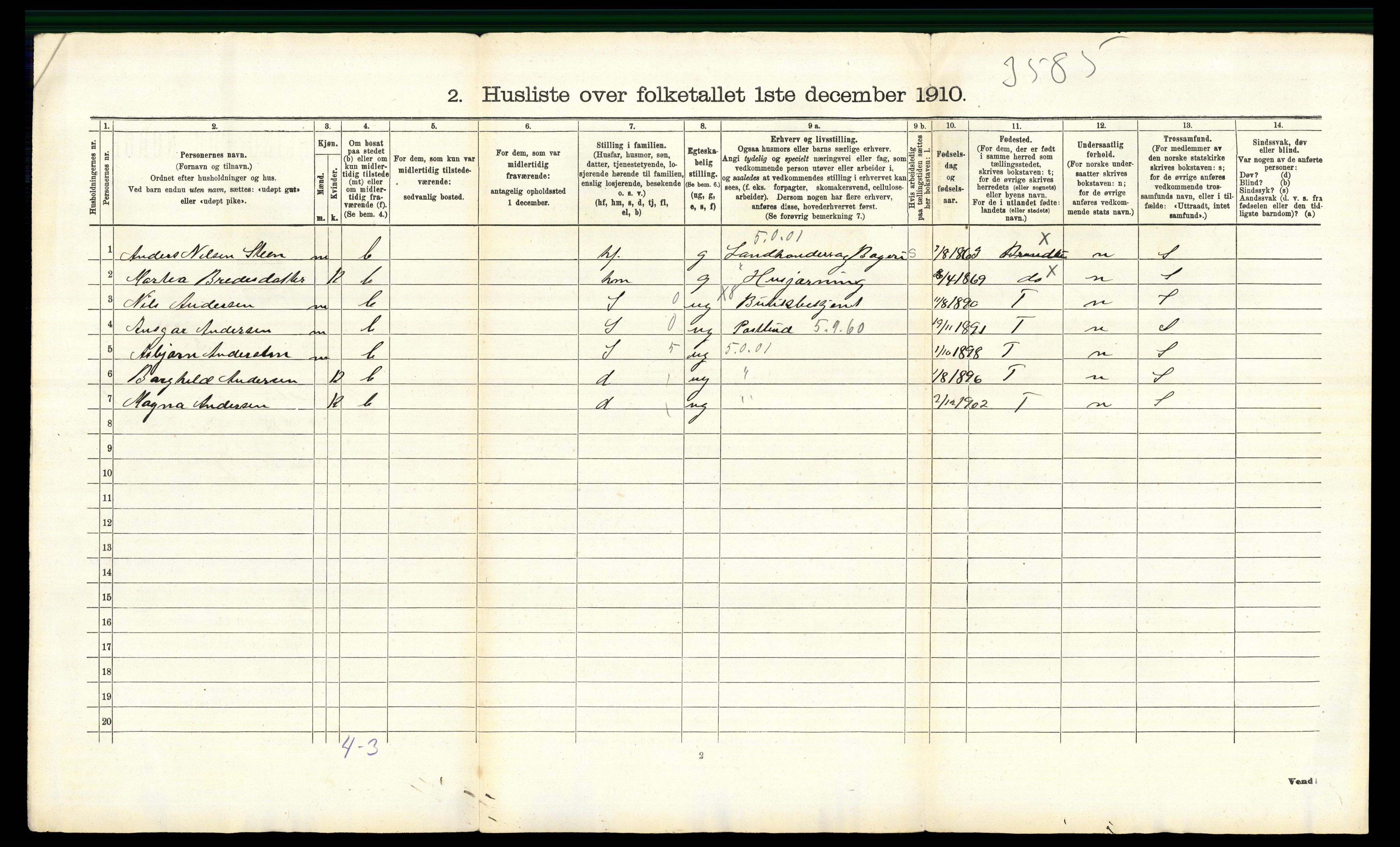 RA, 1910 census for Brandbu, 1910, p. 37