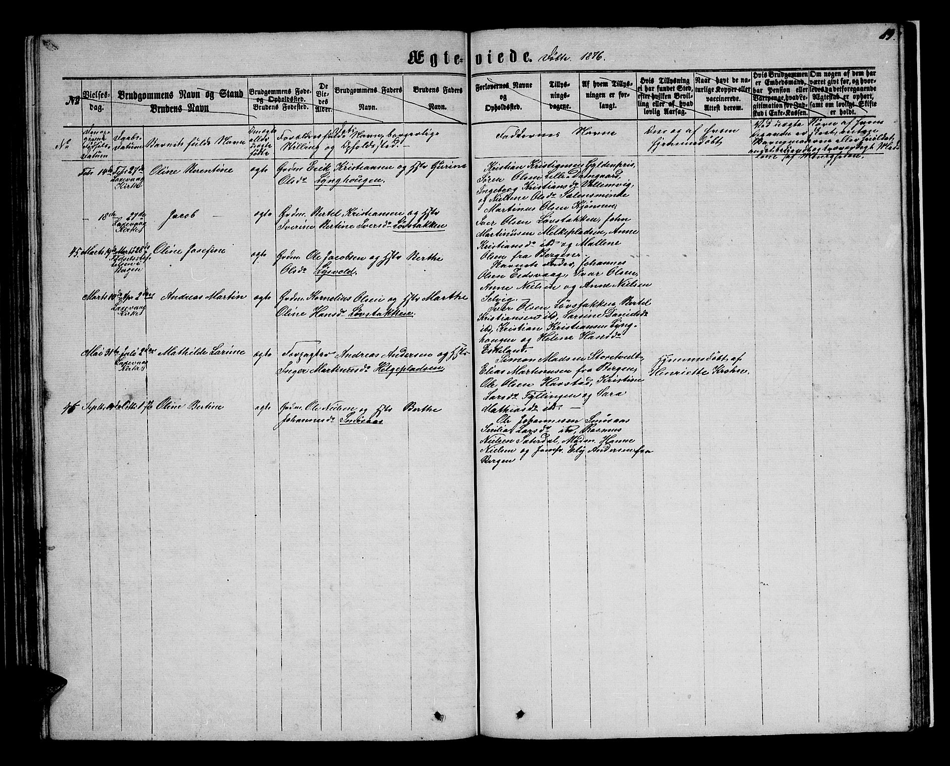 Birkeland Sokneprestembete, SAB/A-74601/H/Hab: Parish register (copy) no. A 2, 1863-1876, p. 89