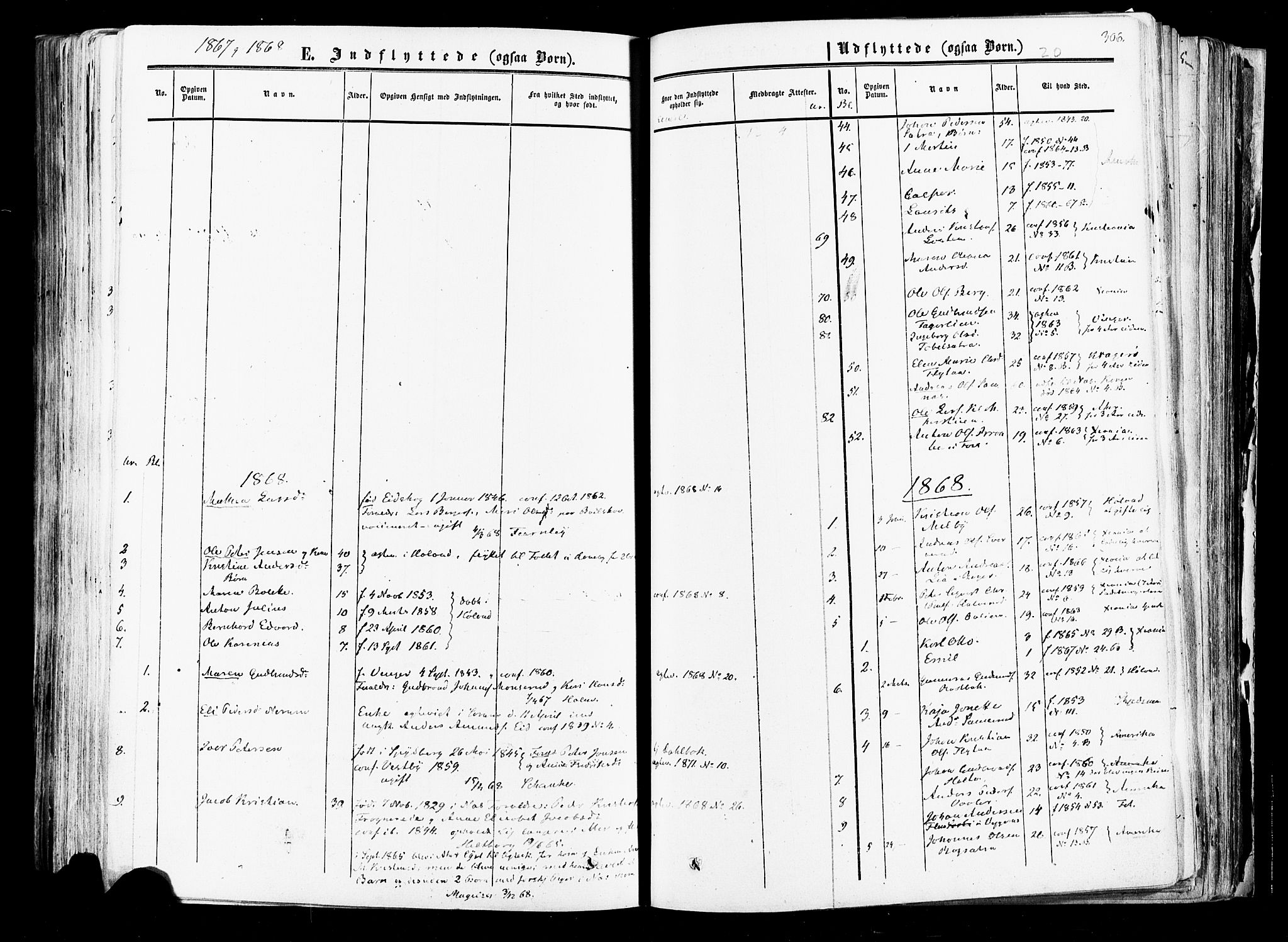 Aurskog prestekontor Kirkebøker, SAO/A-10304a/F/Fa/L0007: Parish register (official) no. I 7, 1854-1877, p. 306