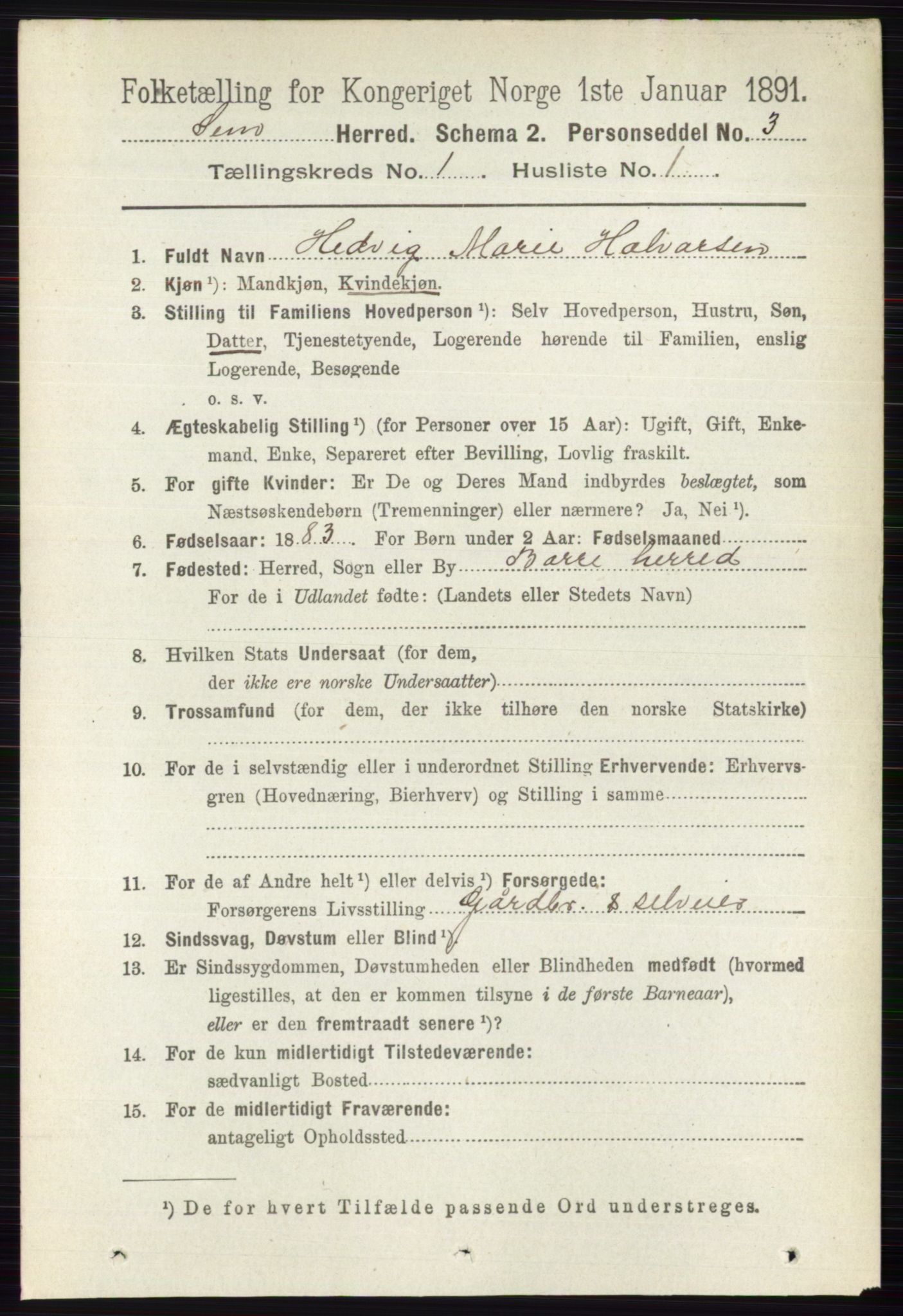 RA, 1891 census for 0721 Sem, 1891, p. 128