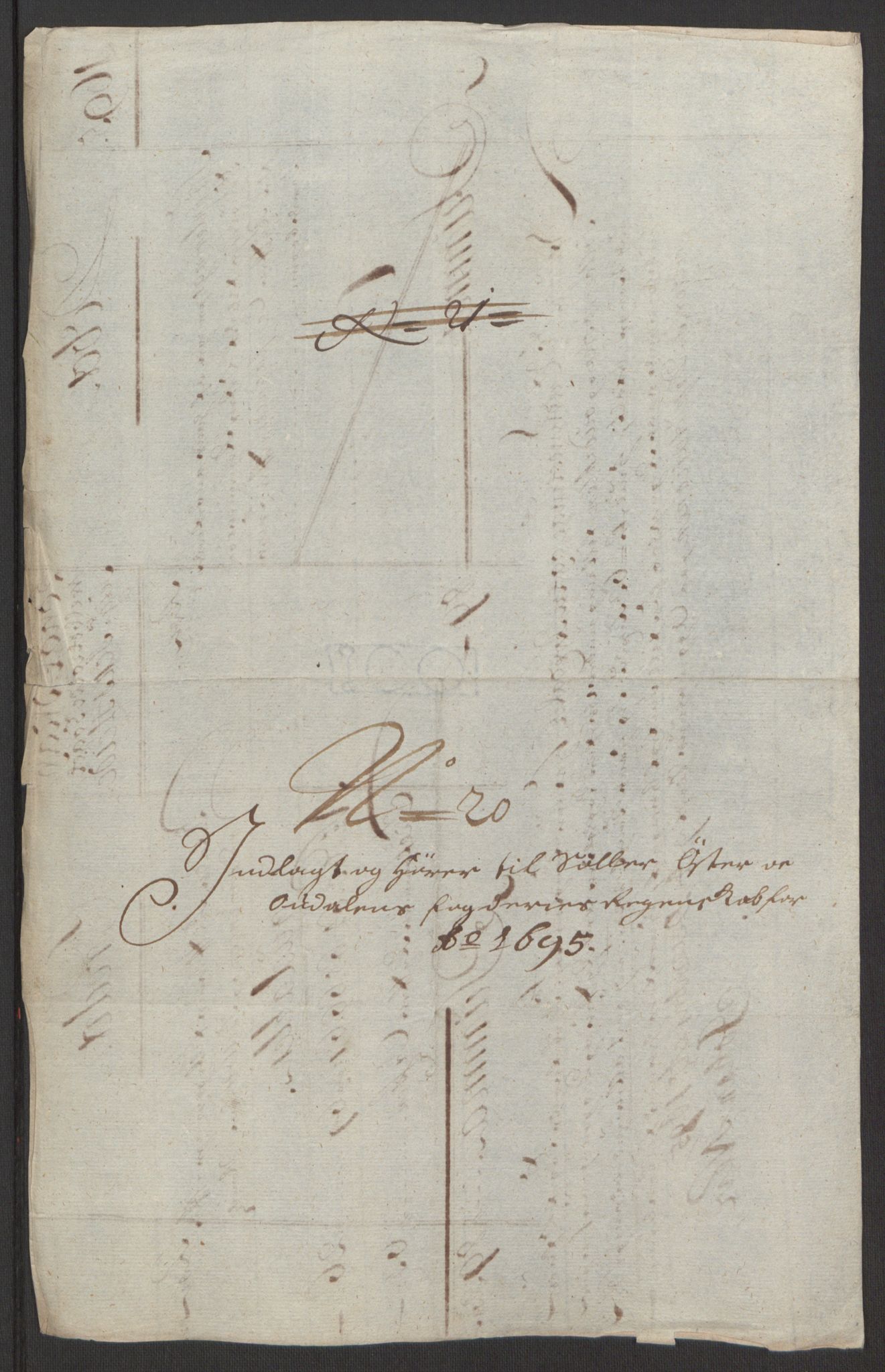 Rentekammeret inntil 1814, Reviderte regnskaper, Fogderegnskap, RA/EA-4092/R13/L0833: Fogderegnskap Solør, Odal og Østerdal, 1695, p. 293