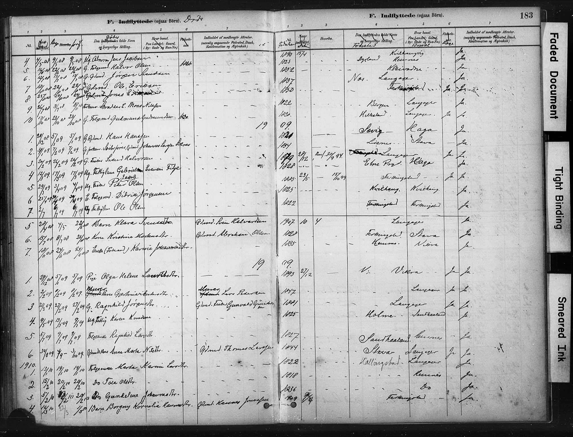 Skudenes sokneprestkontor, AV/SAST-A -101849/H/Ha/Haa/L0010: Parish register (official) no. A 7, 1882-1912, p. 183