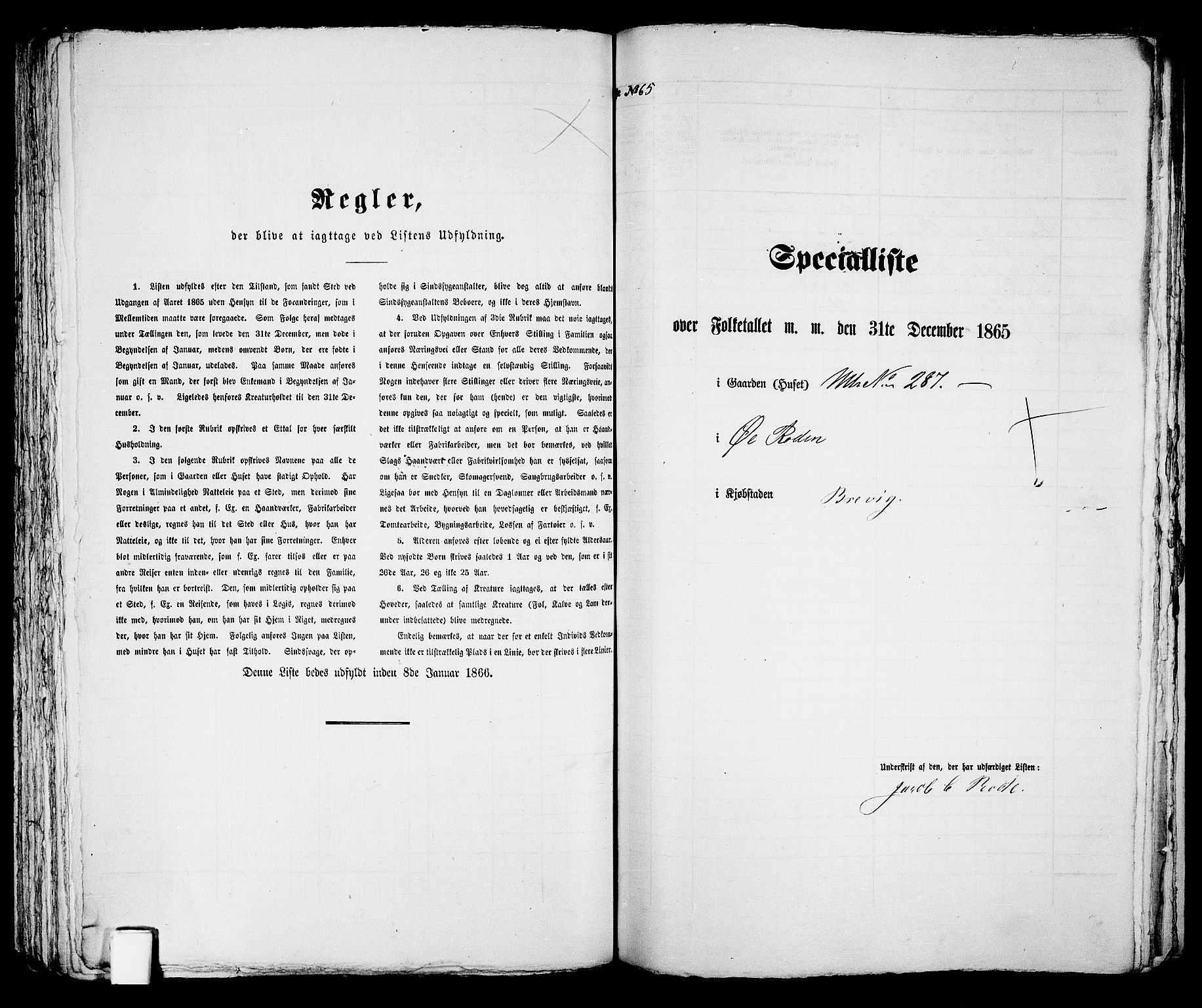 RA, 1865 census for Brevik, 1865, p. 138