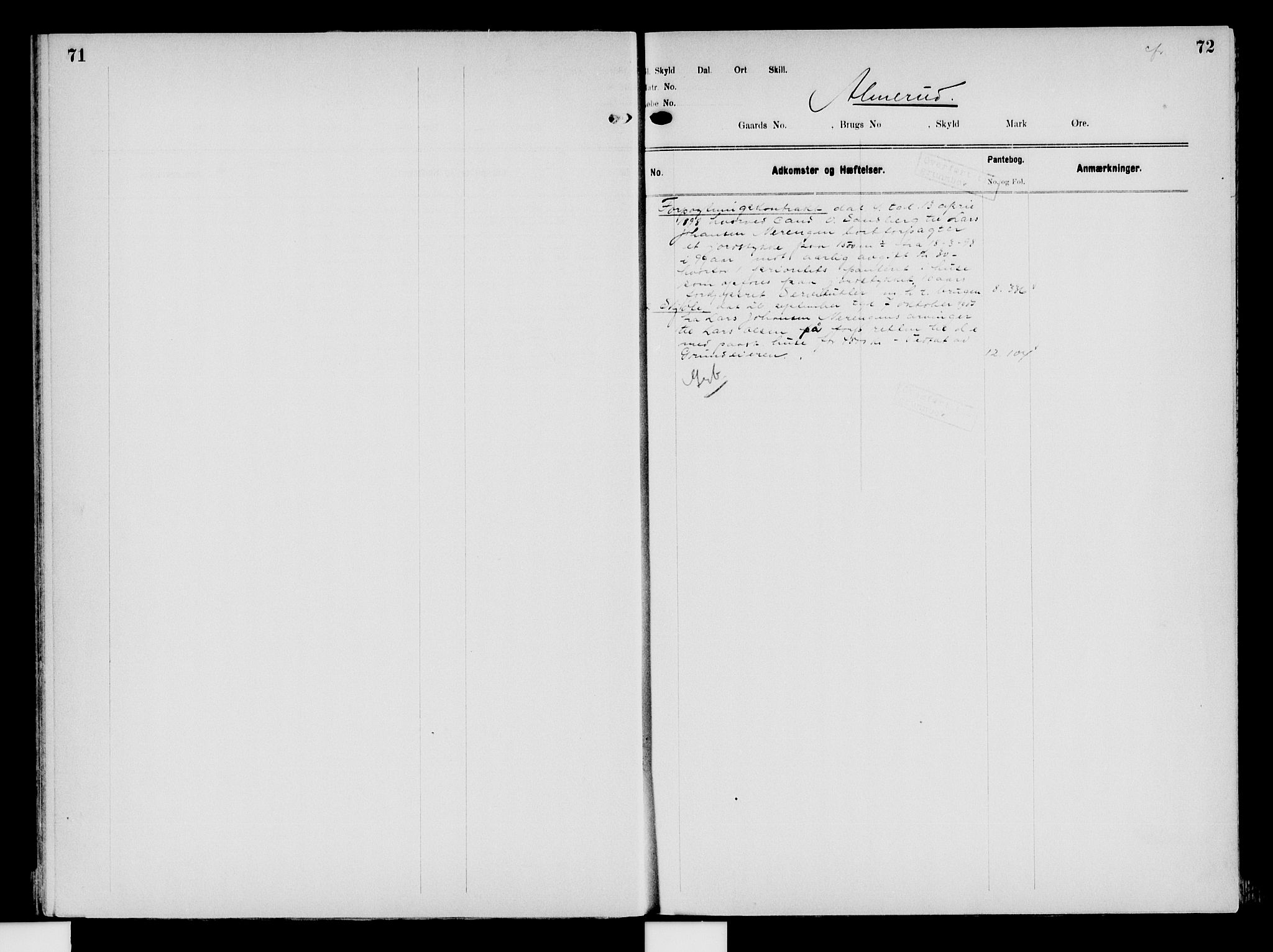 Nord-Hedmark sorenskriveri, SAH/TING-012/H/Ha/Had/Hade/L0008: Mortgage register no. 4.8, 1923-1940, p. 71-72