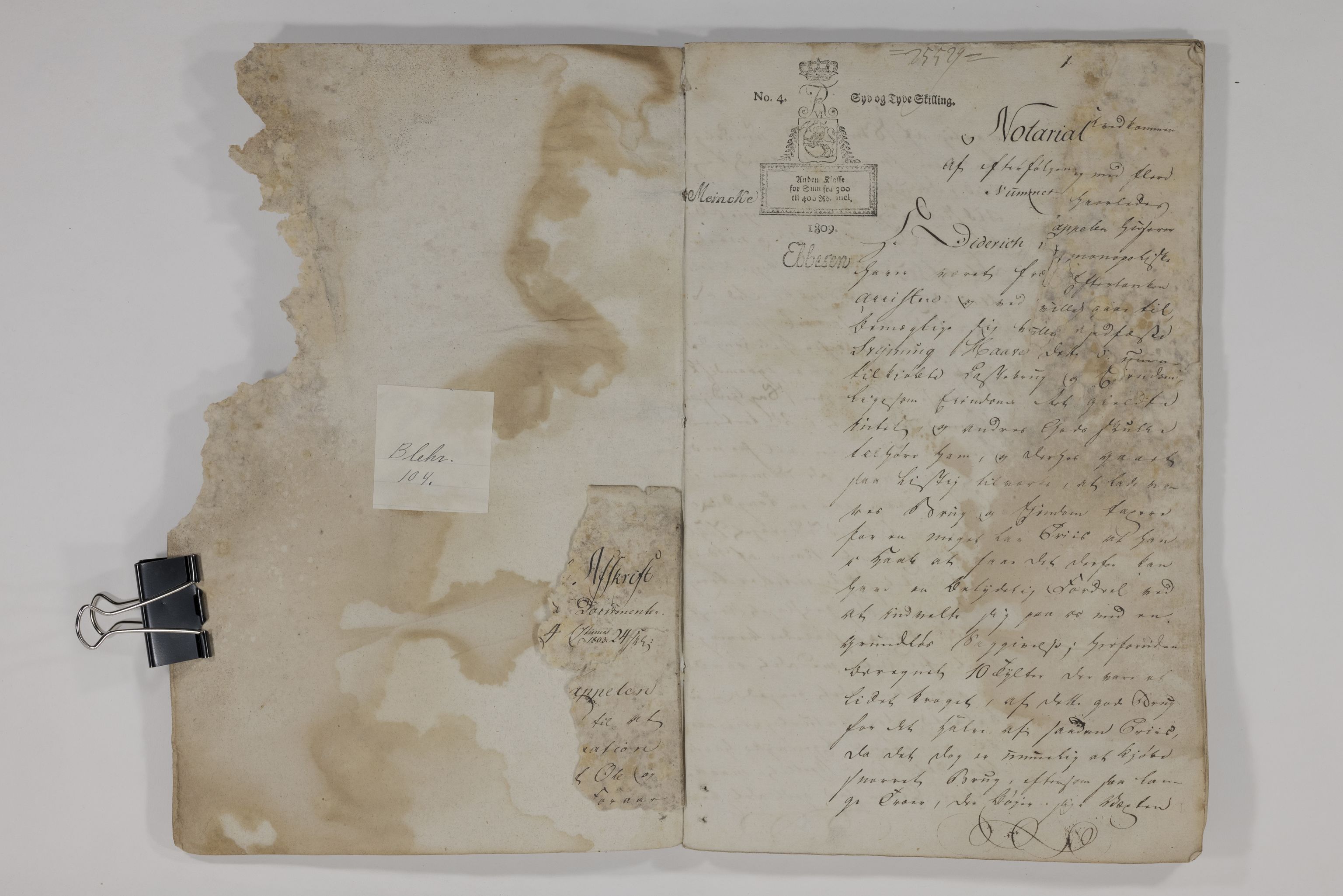 Blehr/ Kjellestad, TEMU/TGM-A-1212/E/Ec/L0001: Notarial afskrift, 1809, p. 2