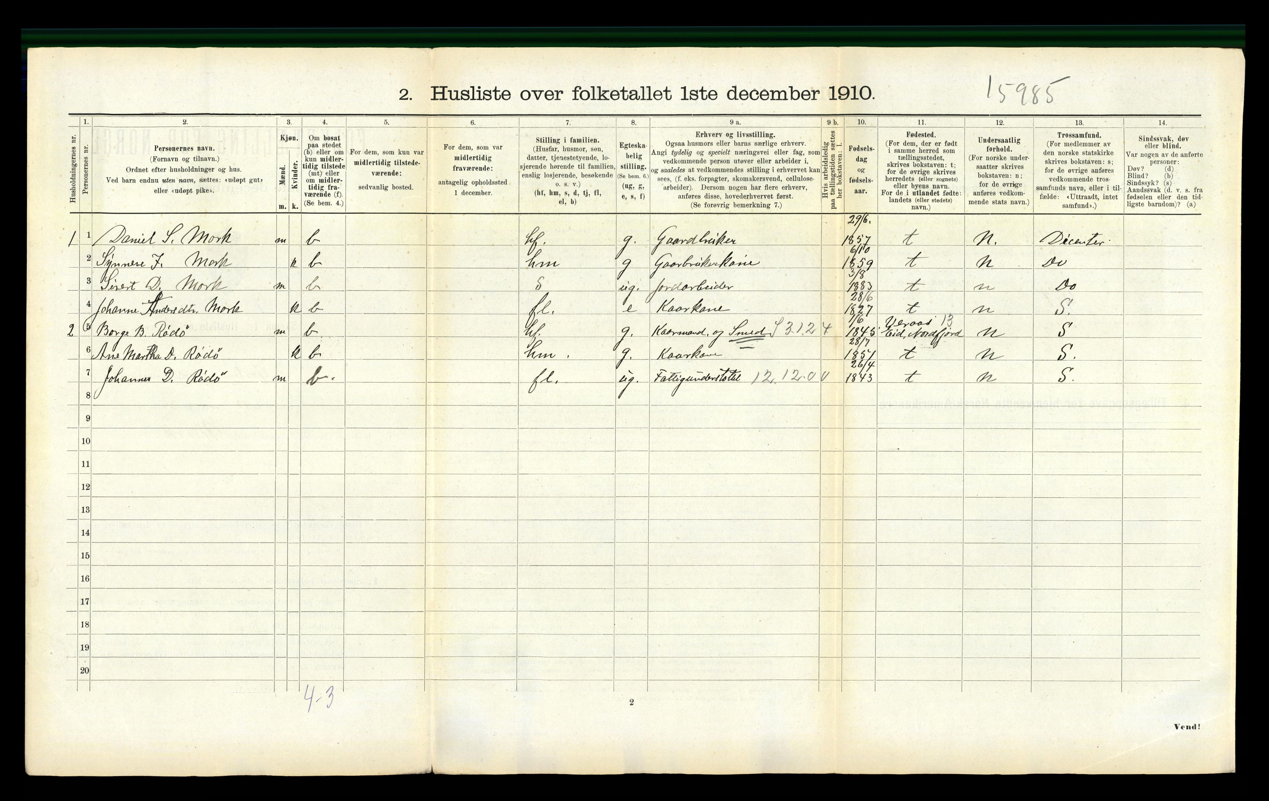 RA, 1910 census for Ørsta, 1910, p. 141