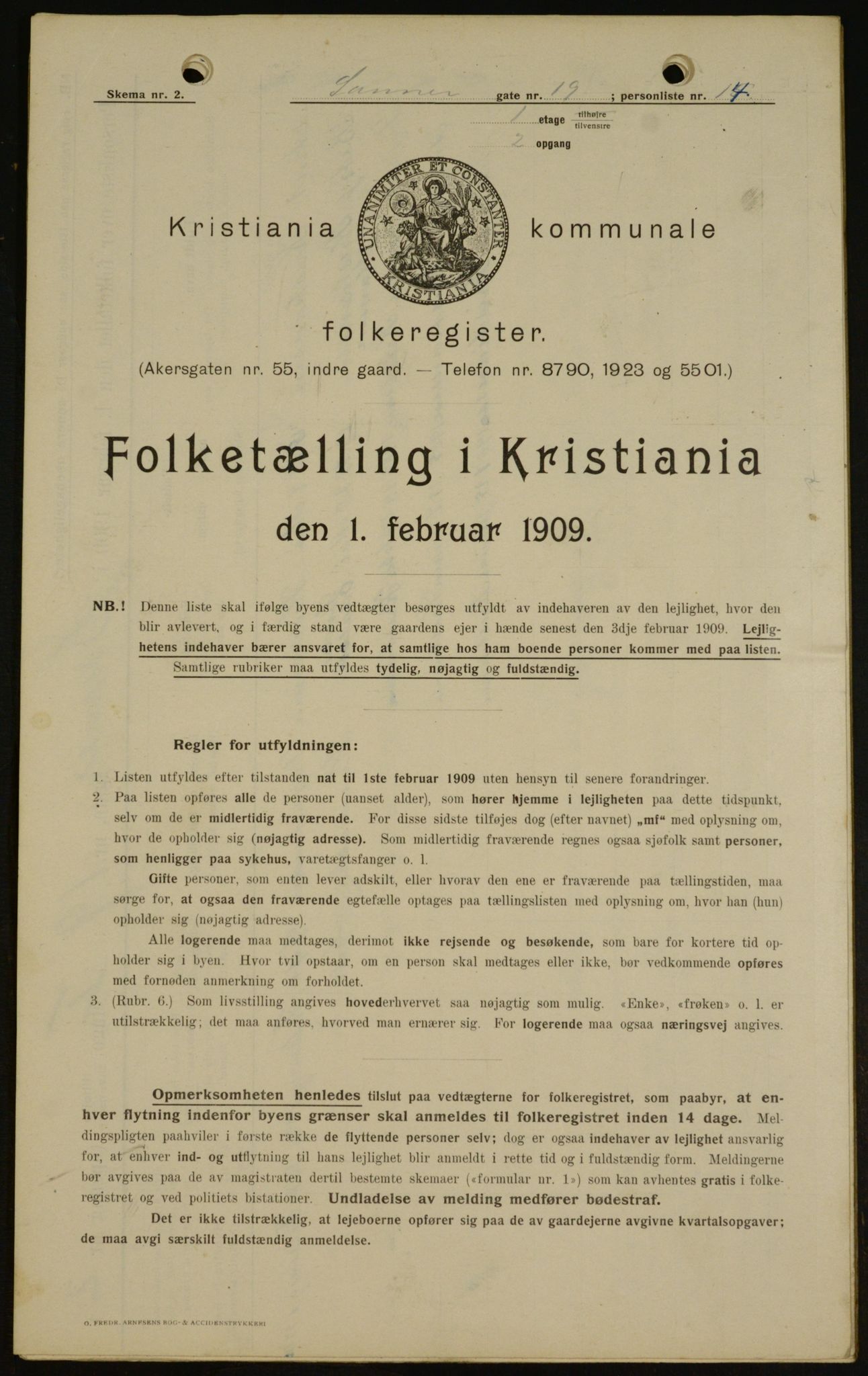 OBA, Municipal Census 1909 for Kristiania, 1909, p. 80657