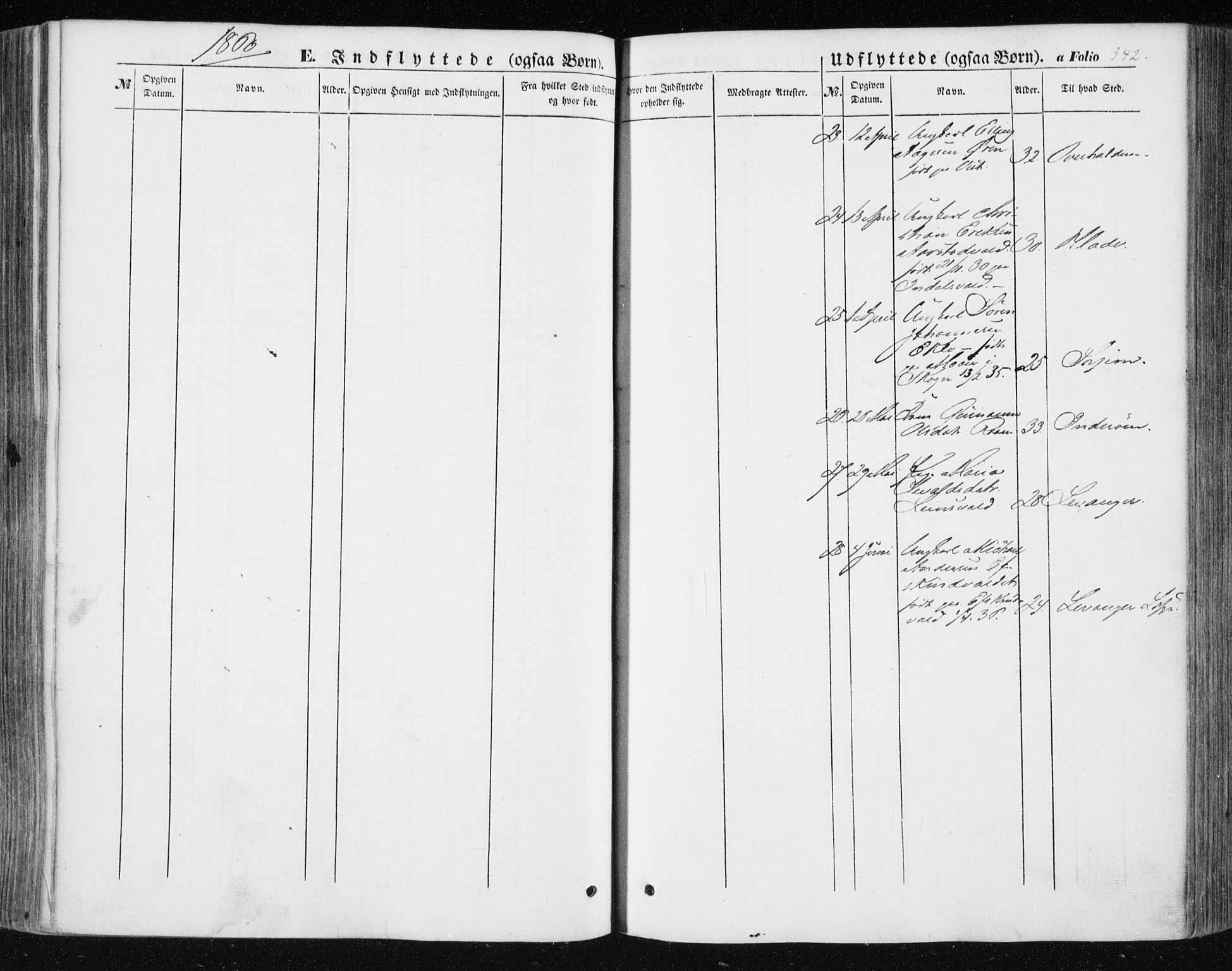 Ministerialprotokoller, klokkerbøker og fødselsregistre - Nord-Trøndelag, AV/SAT-A-1458/723/L0240: Parish register (official) no. 723A09, 1852-1860, p. 342