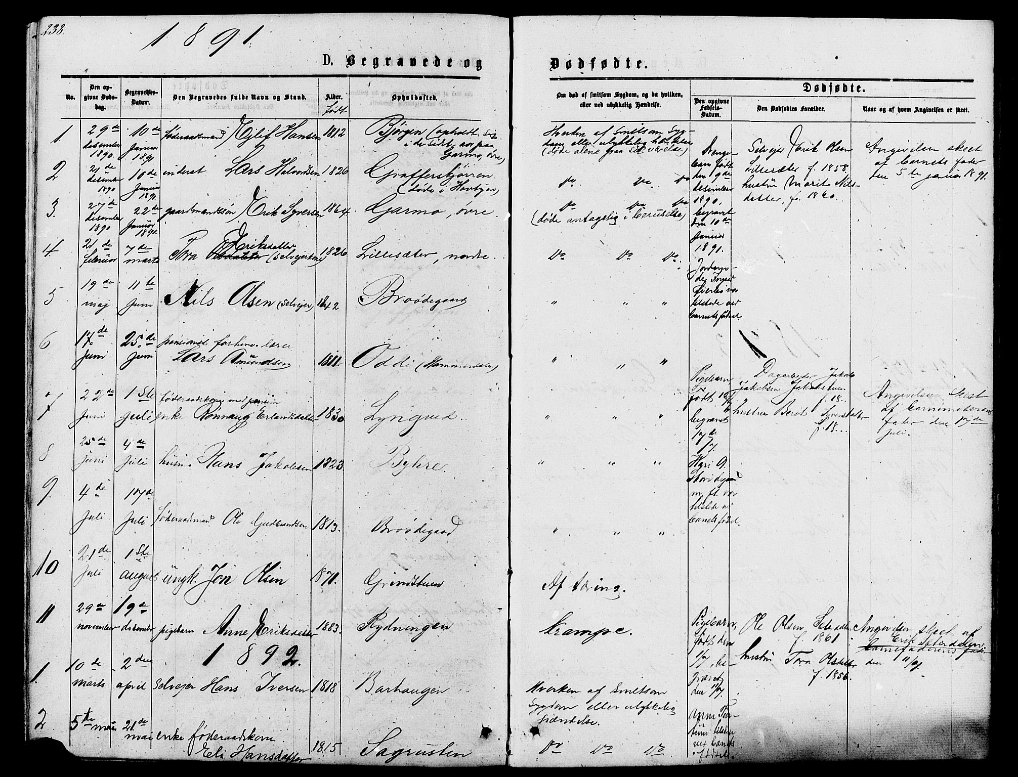 Lom prestekontor, SAH/PREST-070/L/L0005: Parish register (copy) no. 5, 1876-1901, p. 238-239