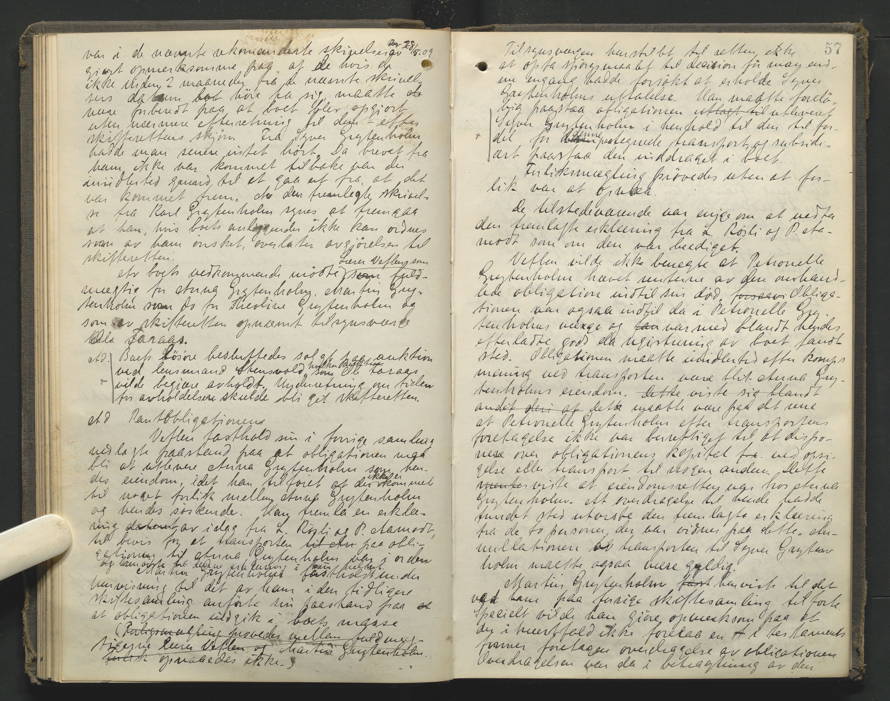 Toten tingrett, AV/SAH-TING-006/J/Je/L0010: Skiftebehandlingsprotokoll - Østre Toten, 1906-1914, p. 57