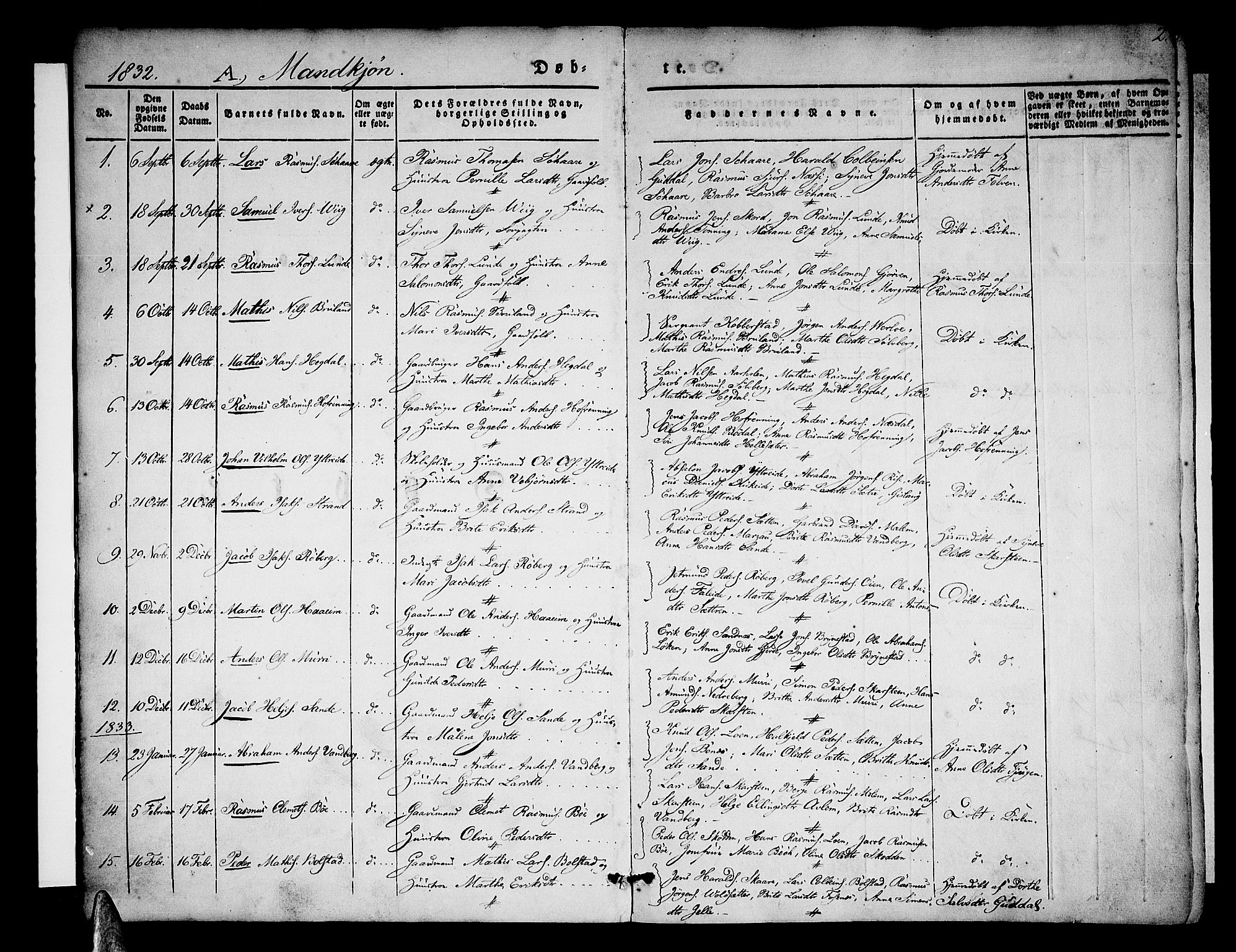 Stryn Sokneprestembete, AV/SAB-A-82501: Parish register (official) no. A 1, 1832-1845, p. 2