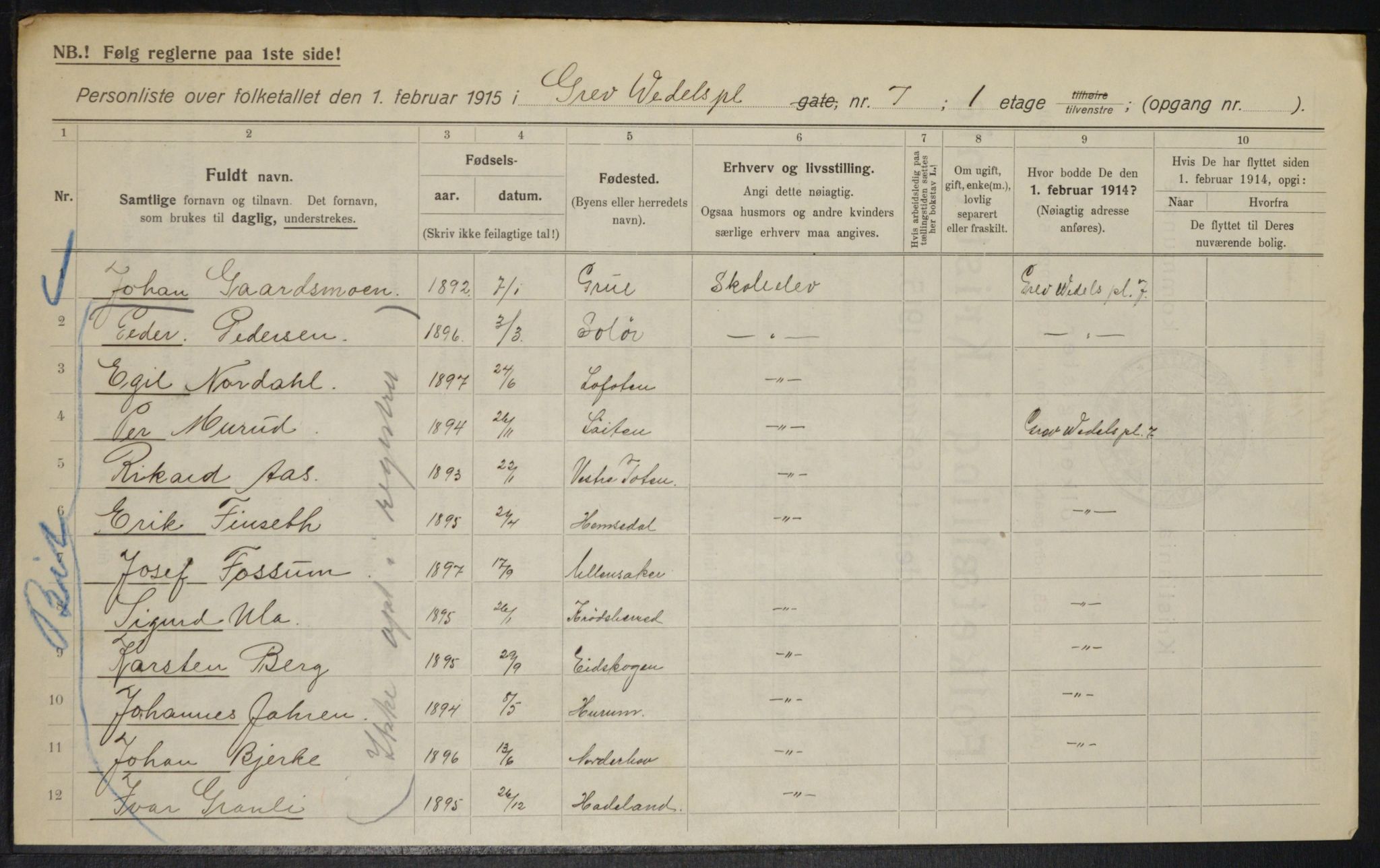 OBA, Municipal Census 1915 for Kristiania, 1915, p. 29572