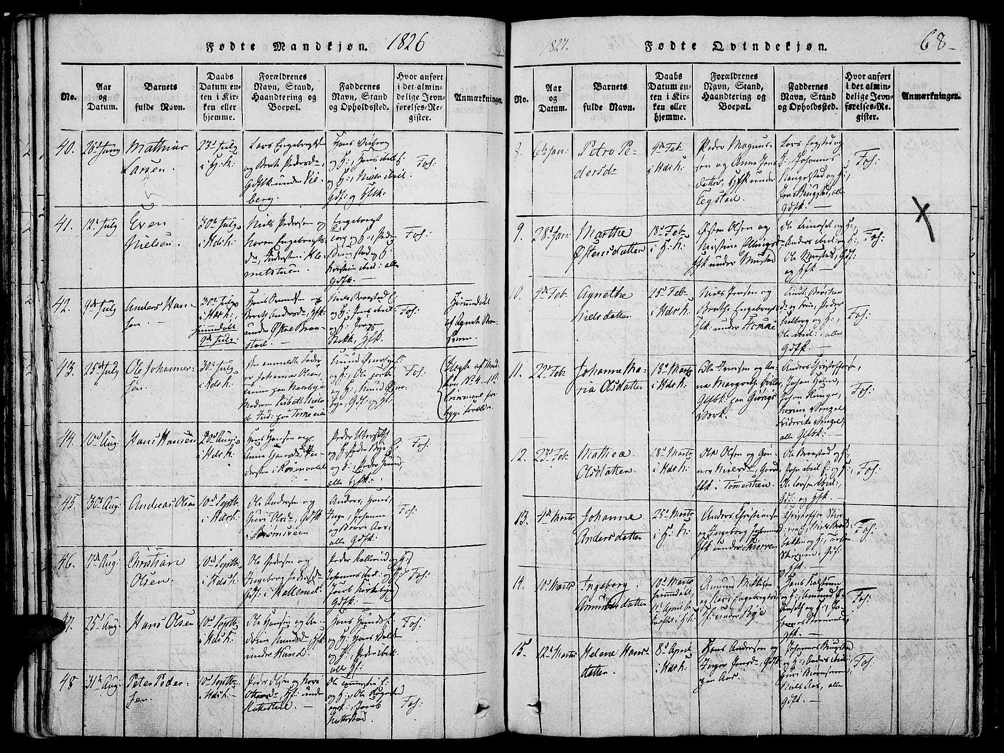 Vardal prestekontor, SAH/PREST-100/H/Ha/Haa/L0004: Parish register (official) no. 4, 1814-1831, p. 68